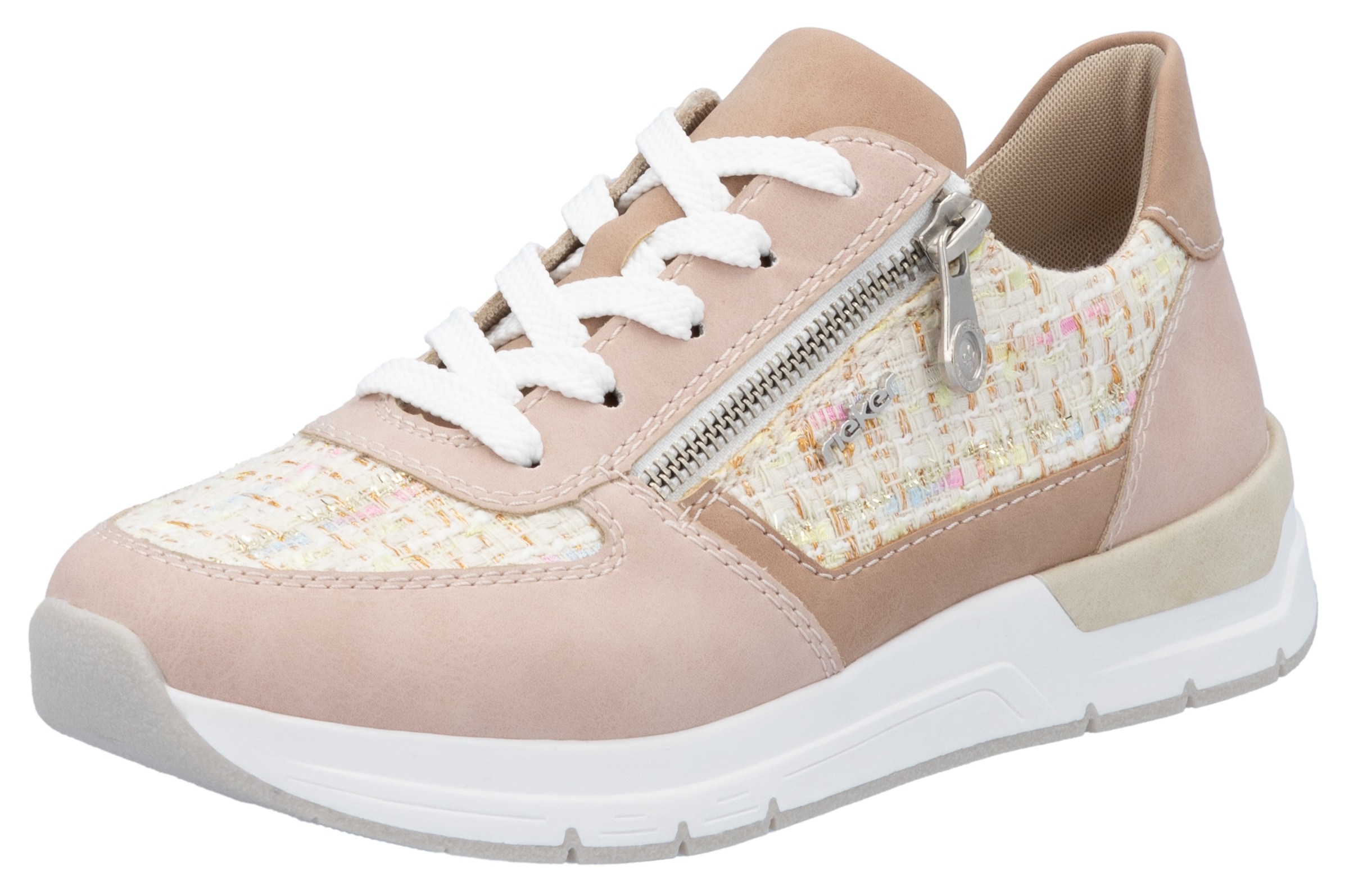 Rieker Keilsneaker, Halbschuh, Freizeitschuh, Casual-Schnürschuh im Materialmix