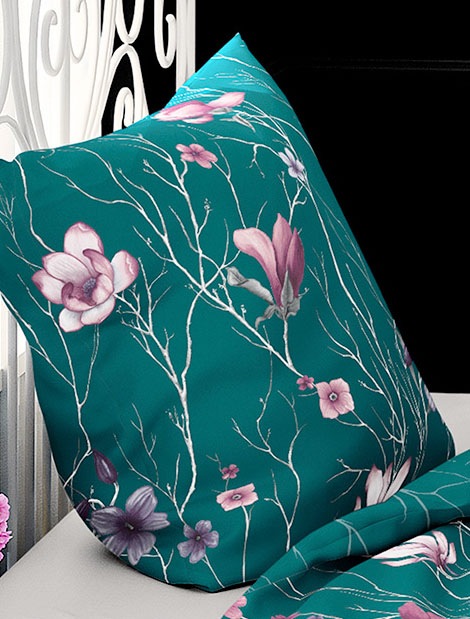 BIERBAUM Bettwäsche »Lilli«, Mako-Satin, 100 % Baumwolle, mit Blumen, pflegeleicht