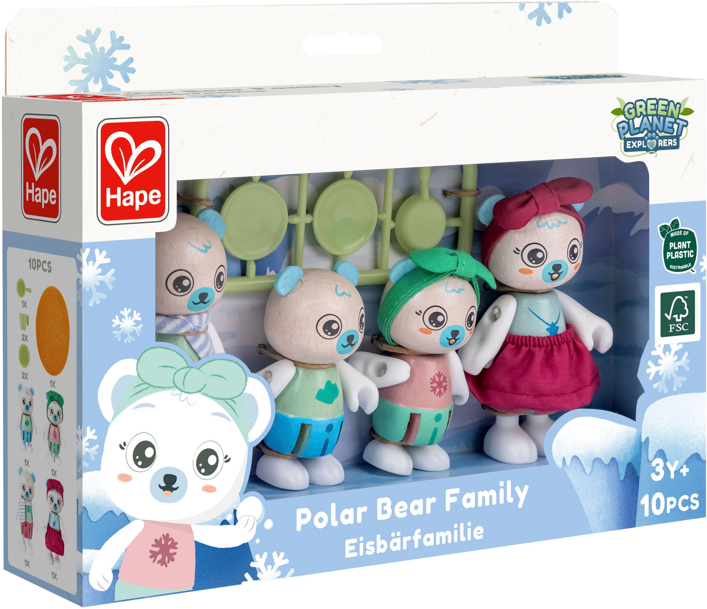 Hape Minipuppe »Green Planet Explorers, Eisbärfamilie«