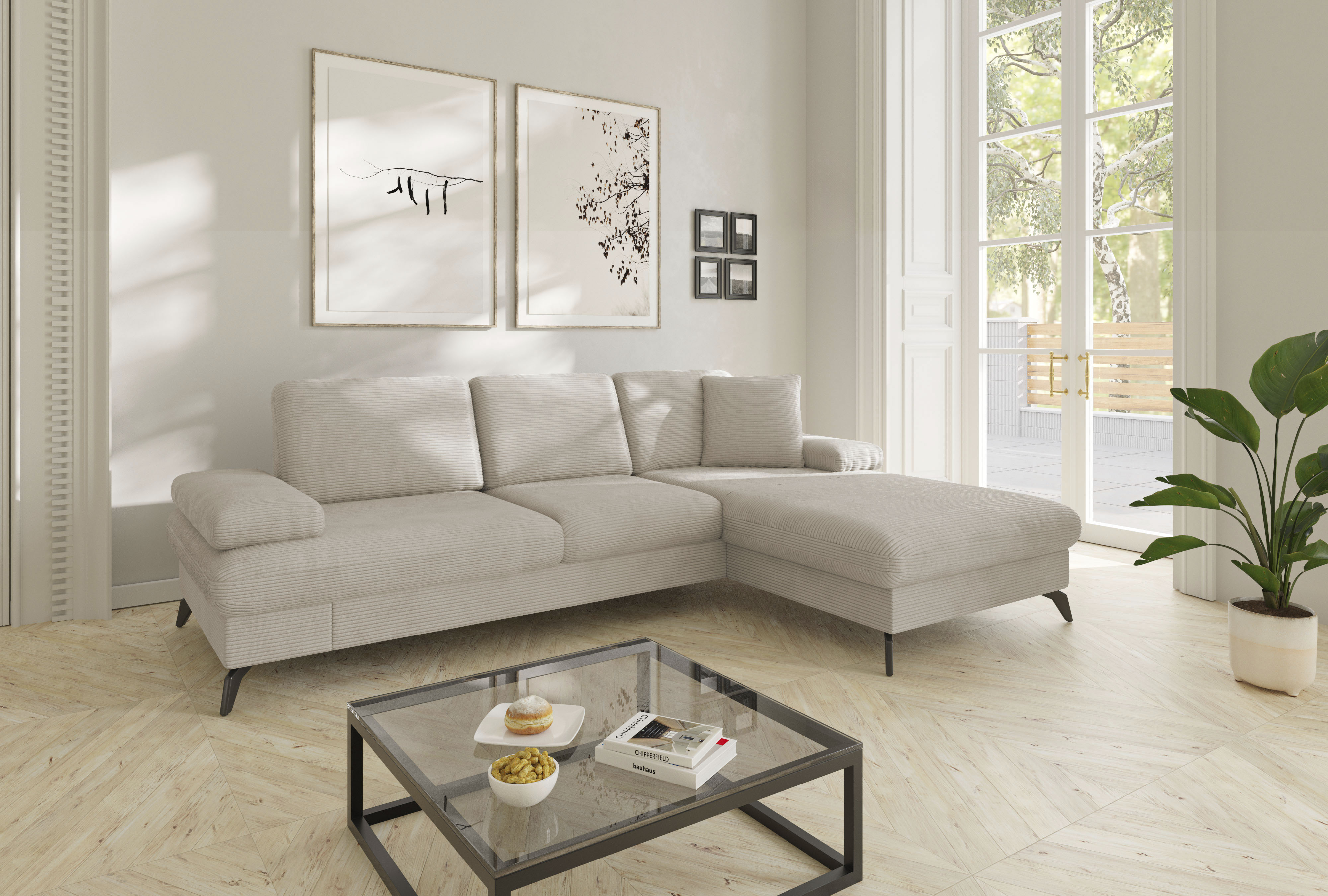 sit&more Ecksofa "Morris Jubi L-Form, B: 247 cm" mit Armteilfunktion & 1 Zierkissen, optional Schlaffunktion
