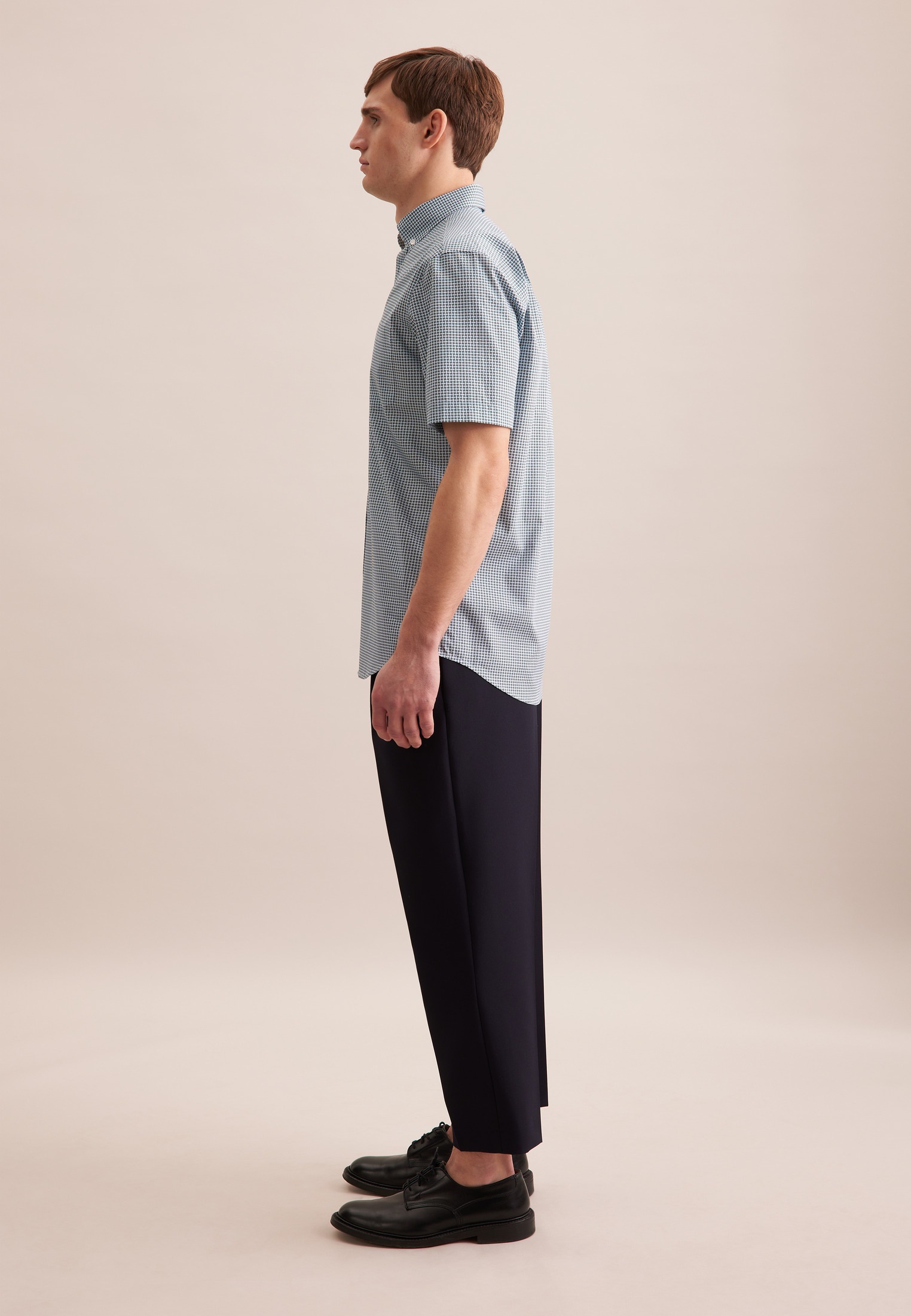 seidensticker Businesshemd »Regular«, Regular Kurzarm Button-Down-Kragen Druck
