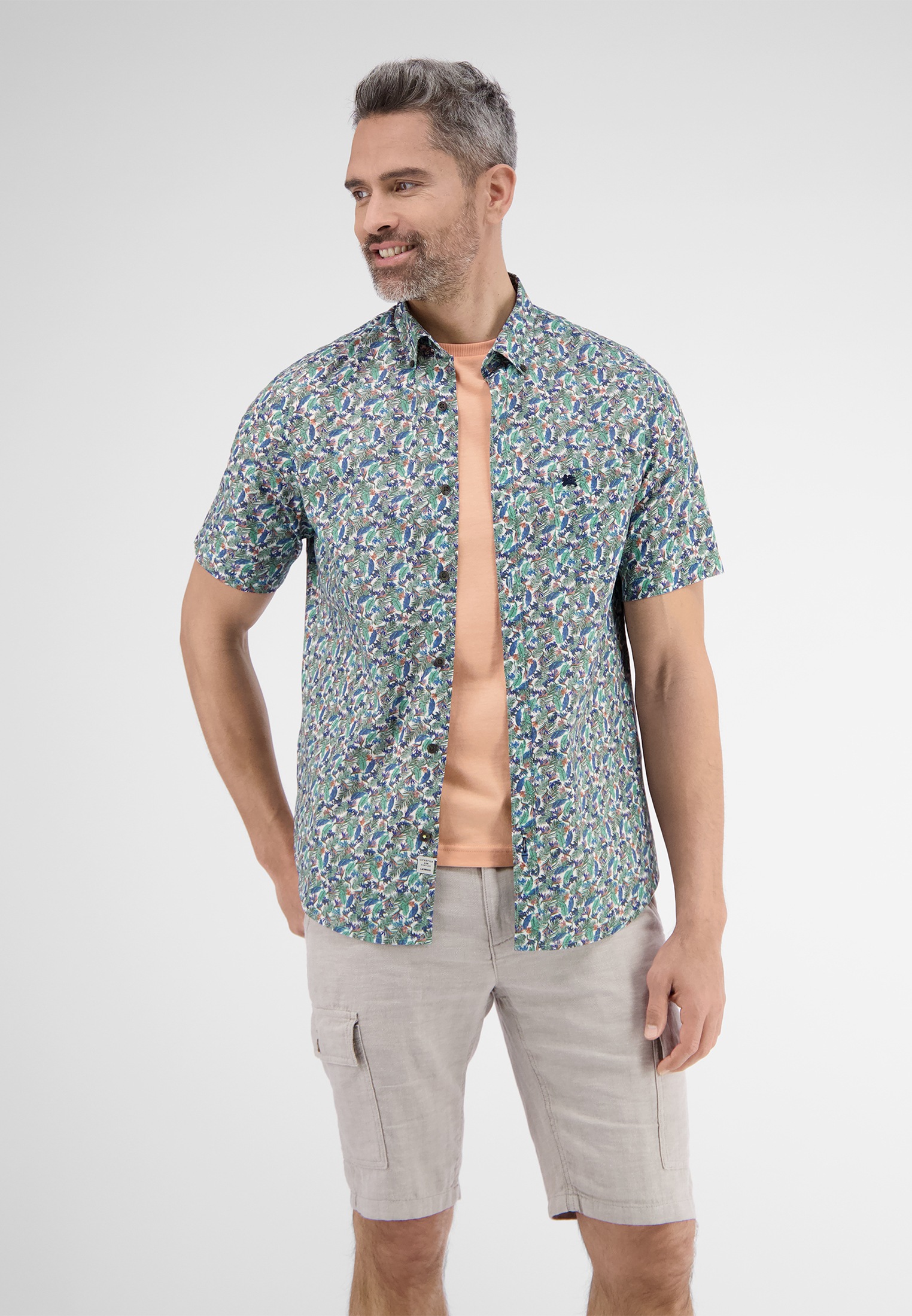 LERROS Kurzarmhemd »LERROS Halbarmhemd mit floralem Print«