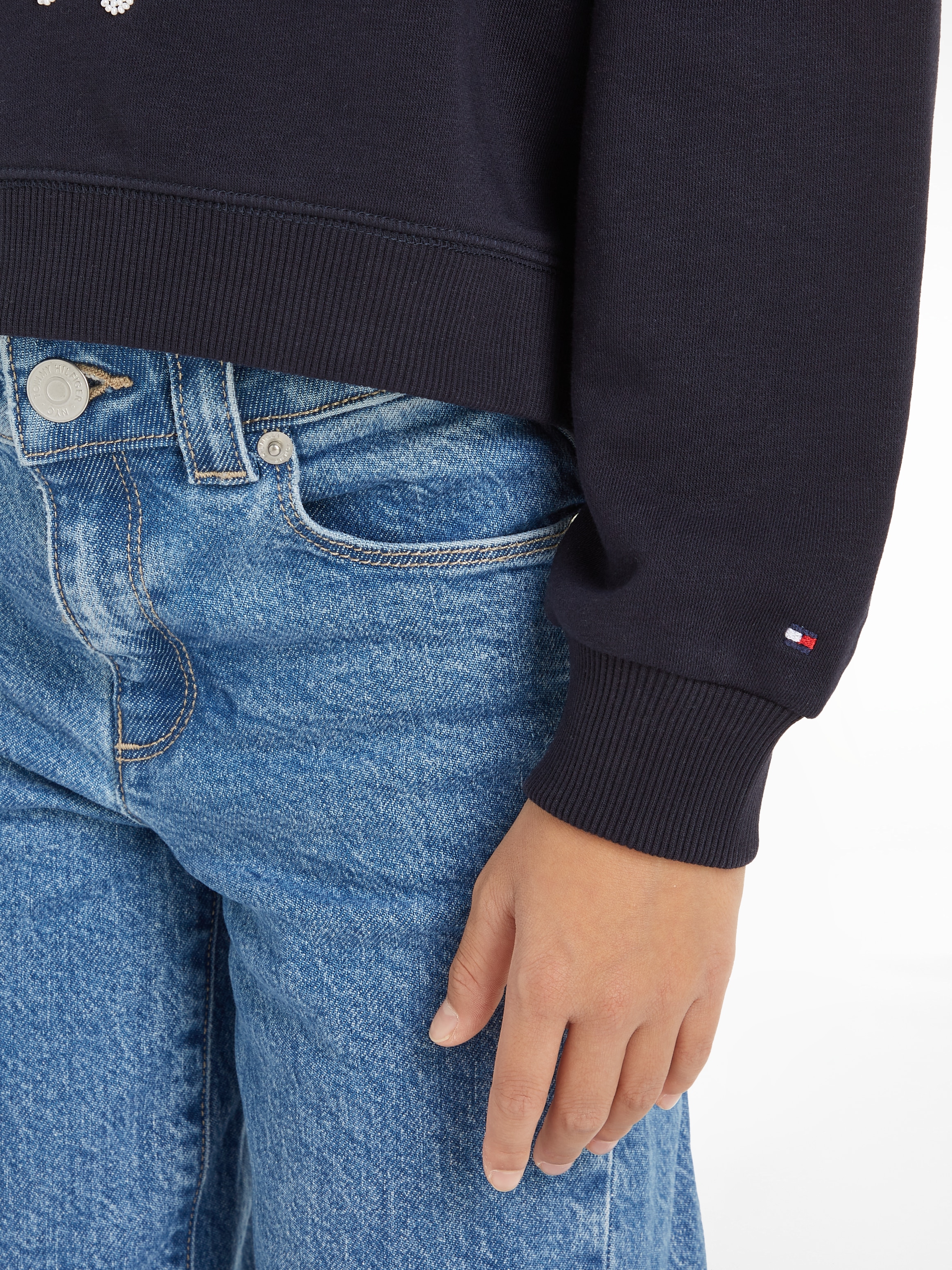 Tommy Hilfiger Langarmshirt »HILFIGER NY EMBROIDERED CREWNECK«, Kinder bis 16 Jahre mit Logostickerei