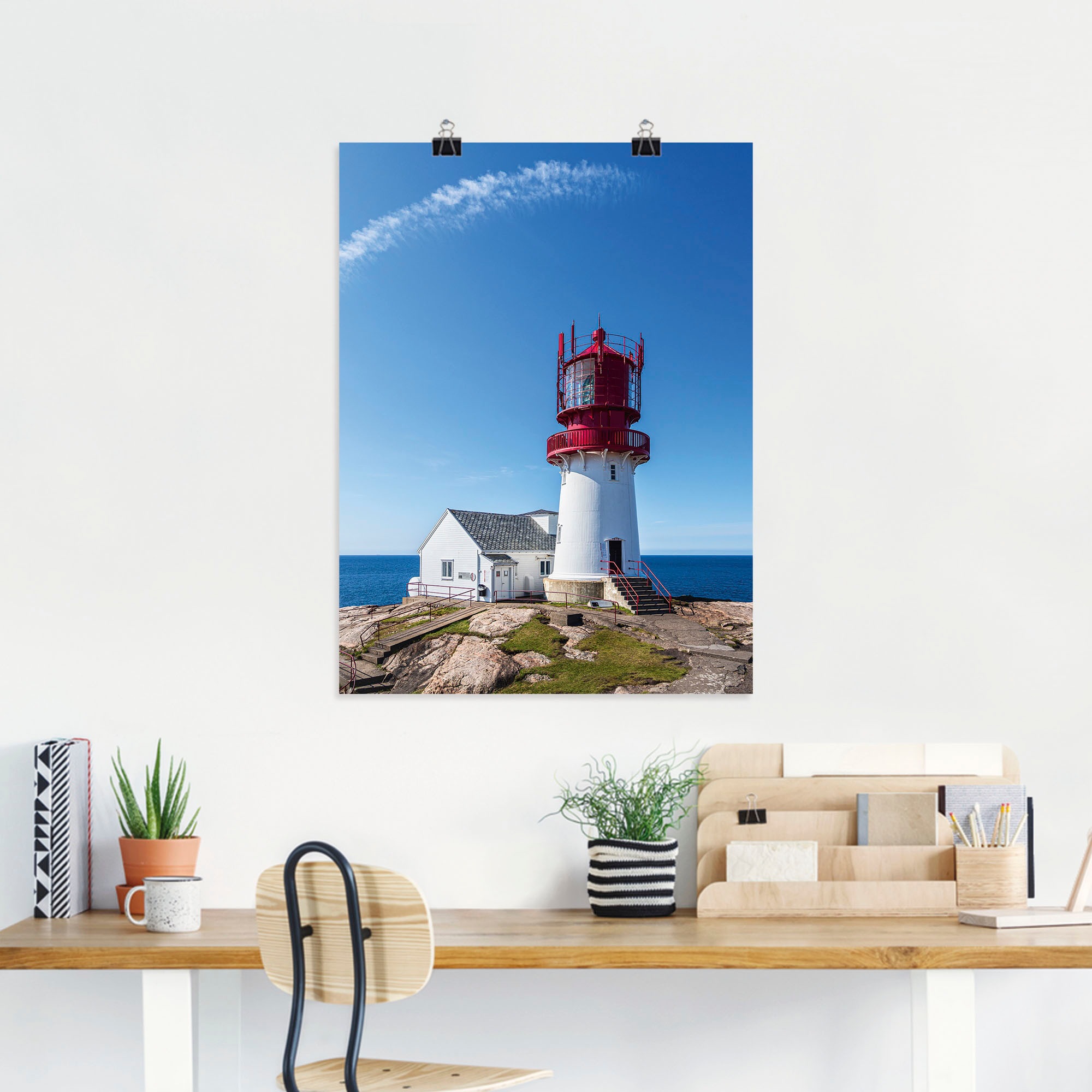Artland Wandbild »Leuchtturm Lindesnes Fyr in Norwegen«, Gebäude, (1 St.), als Alubild, Leinwandbild, Wandaufkleber oder Poster in versch. Grössen