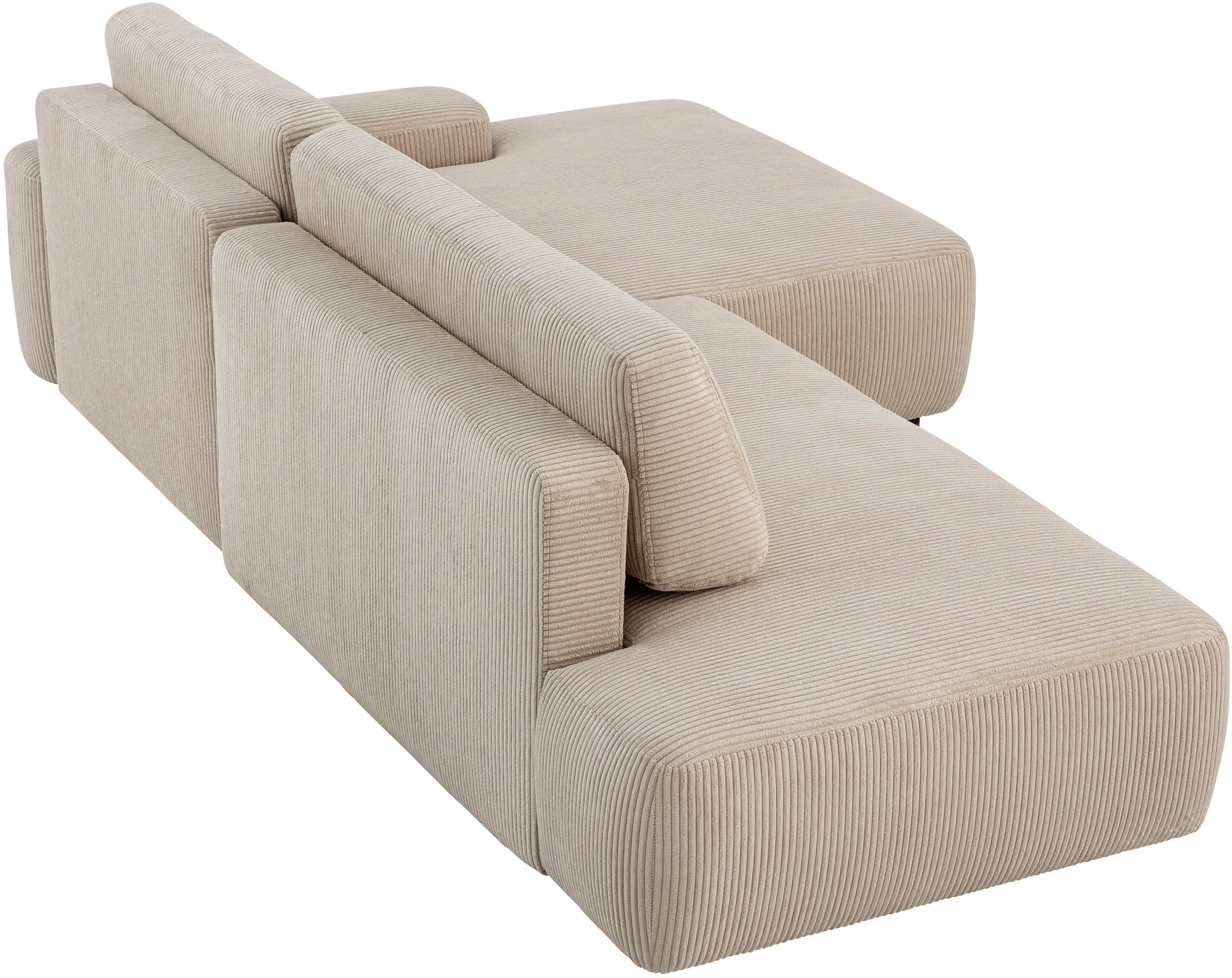 INOSIGN Ecksofa »TORGE, Schlafsofa Cord, Samtvelours u. Strukur fein, Couch in L-Form«, Schlaffunktion und Bettkasten, Liegefläche: 210x125 cm, neues Design