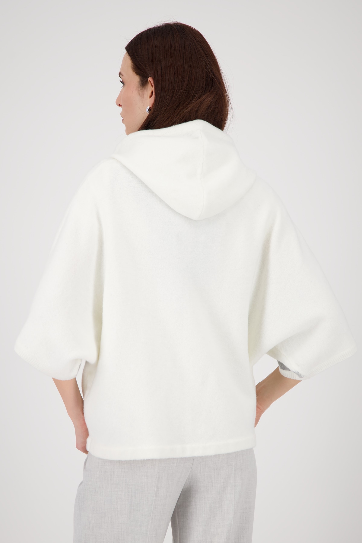 Monari Strickcape »Jacke Strickjacke Karo«, Loose fit mit Rundhalsausschnitt