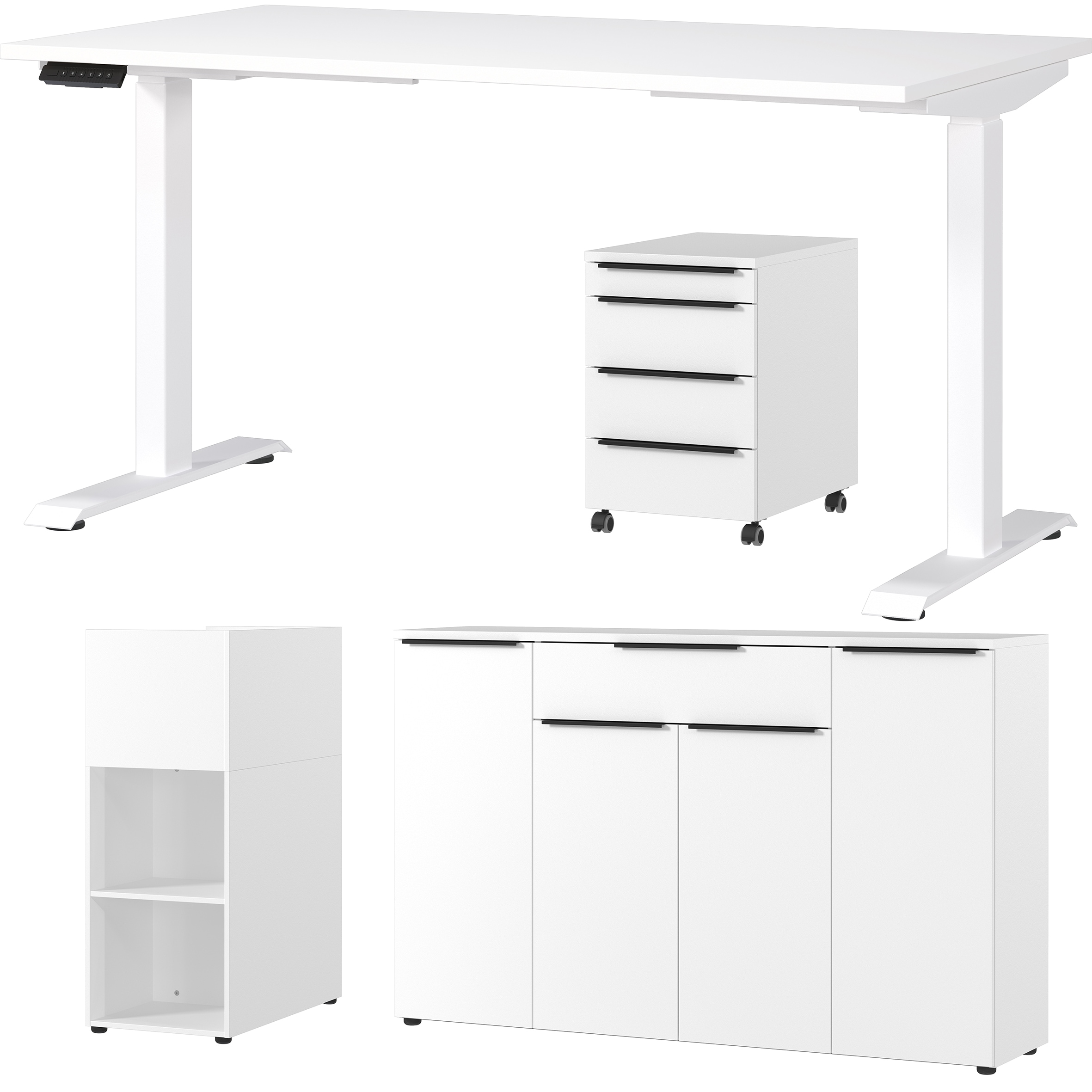 GERMANIA Büromöbel-Set »Mailand« 4 Stk. tlg. inkl. Schreibtisch, Rollcontainer, Raumteiler und Sideboard