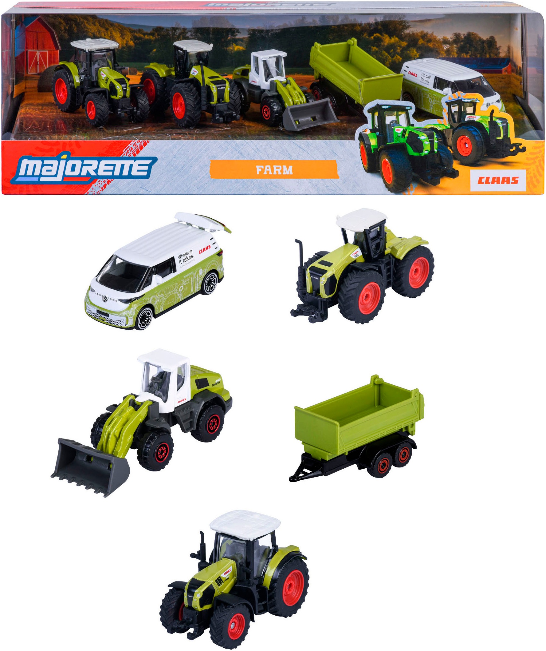 majORETTE Spielzeug-Traktor "Claas Farm 5 Pieces Giftpack"