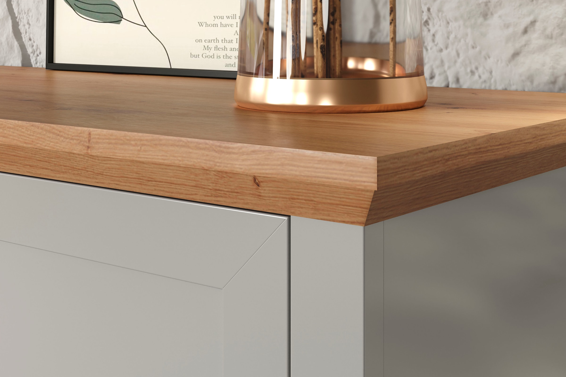Home affaire Kommode »Herzwill«, im Landhausstil mit Muschelgriffen, B/H/T ca.: 91/95/41 cm