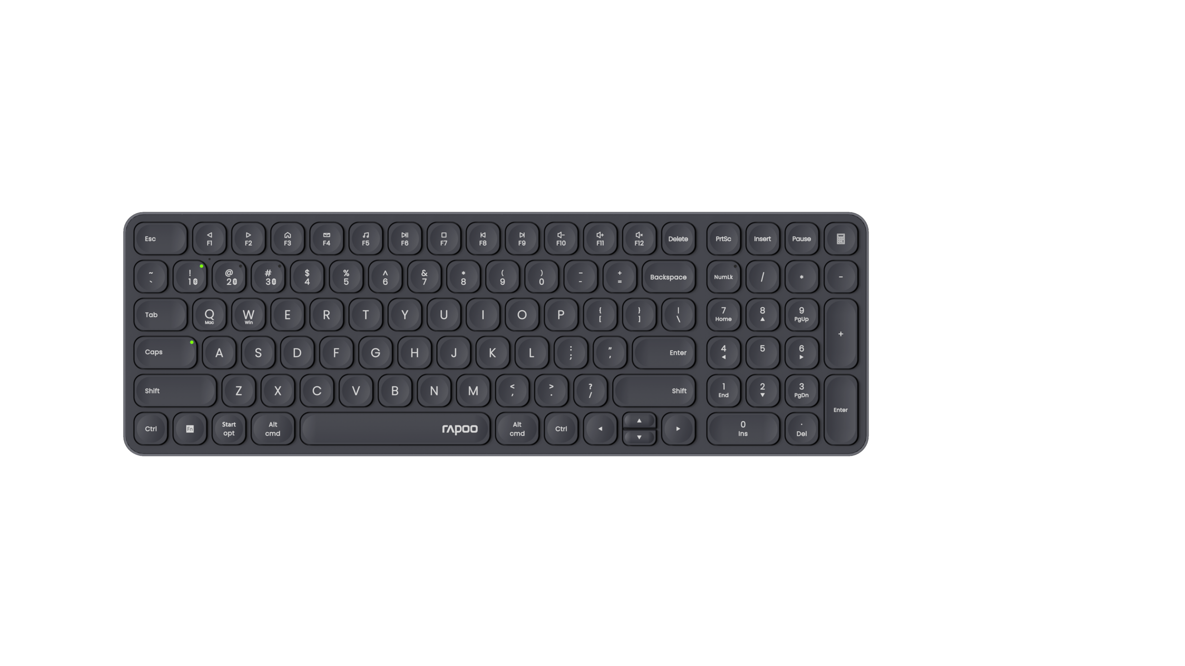 Rapoo Ultra-Slim-Bluetooth-Tastatur »E9310M, Kabellose, ultraflache Multi-Mode-Tastatur, QWERTZ«, (Fn-Tasten-Multimedia-Tasten-Ziffernblock)