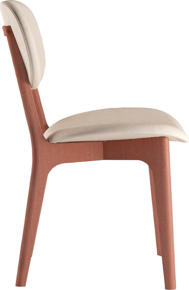 INOSIGN Stuhl »COZY Made in Italy«, (Set), 2 St., Microfaser, Gestell in Buche, Kirsch- oder Nussbaum, Massivholz, Design Stuhl