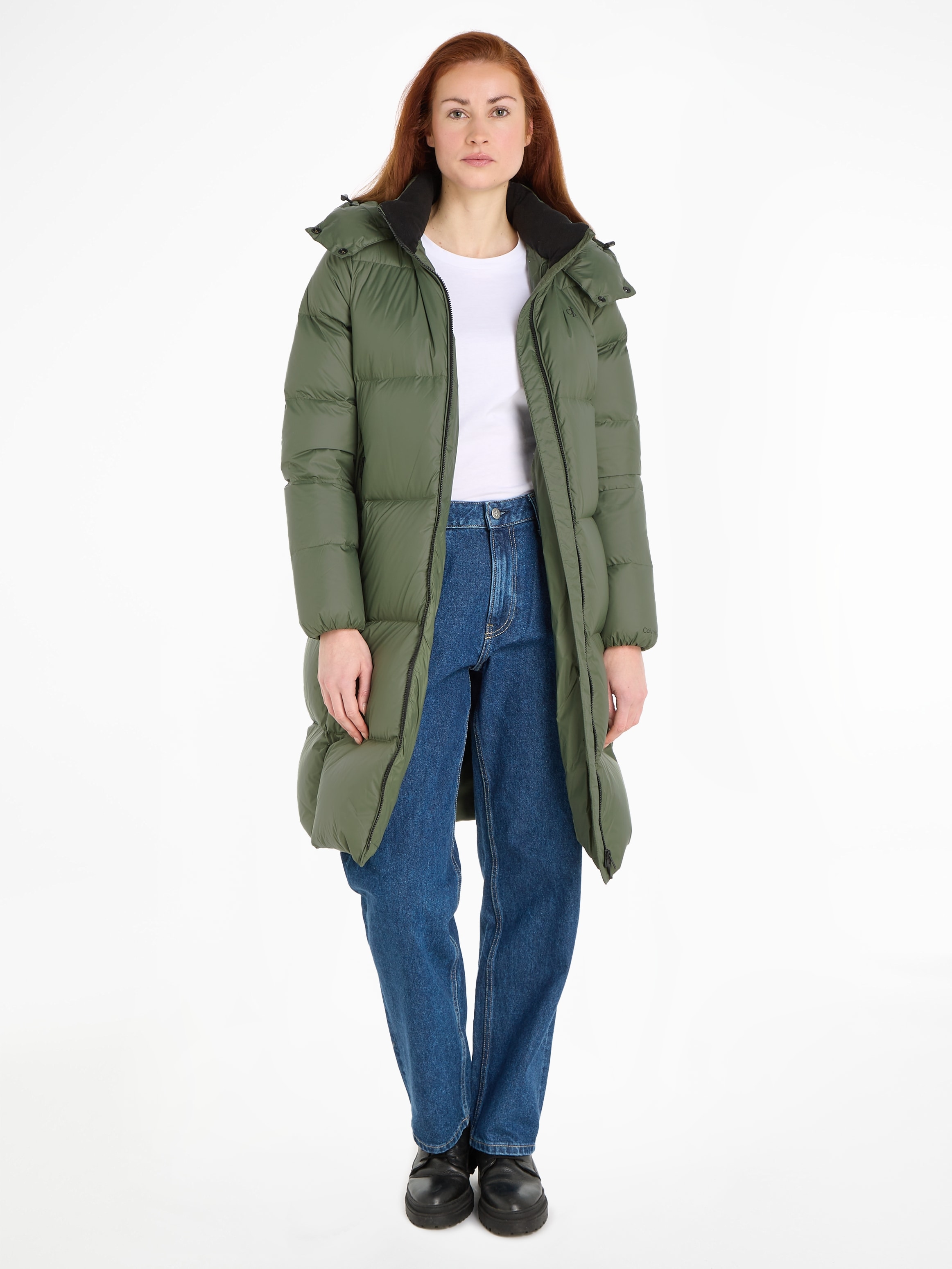 Calvin Klein Jeans PUFFER«, LONG Jelmoli-Versand | »Jacke shoppen online Kapuze mit Daunenjacke DOWN