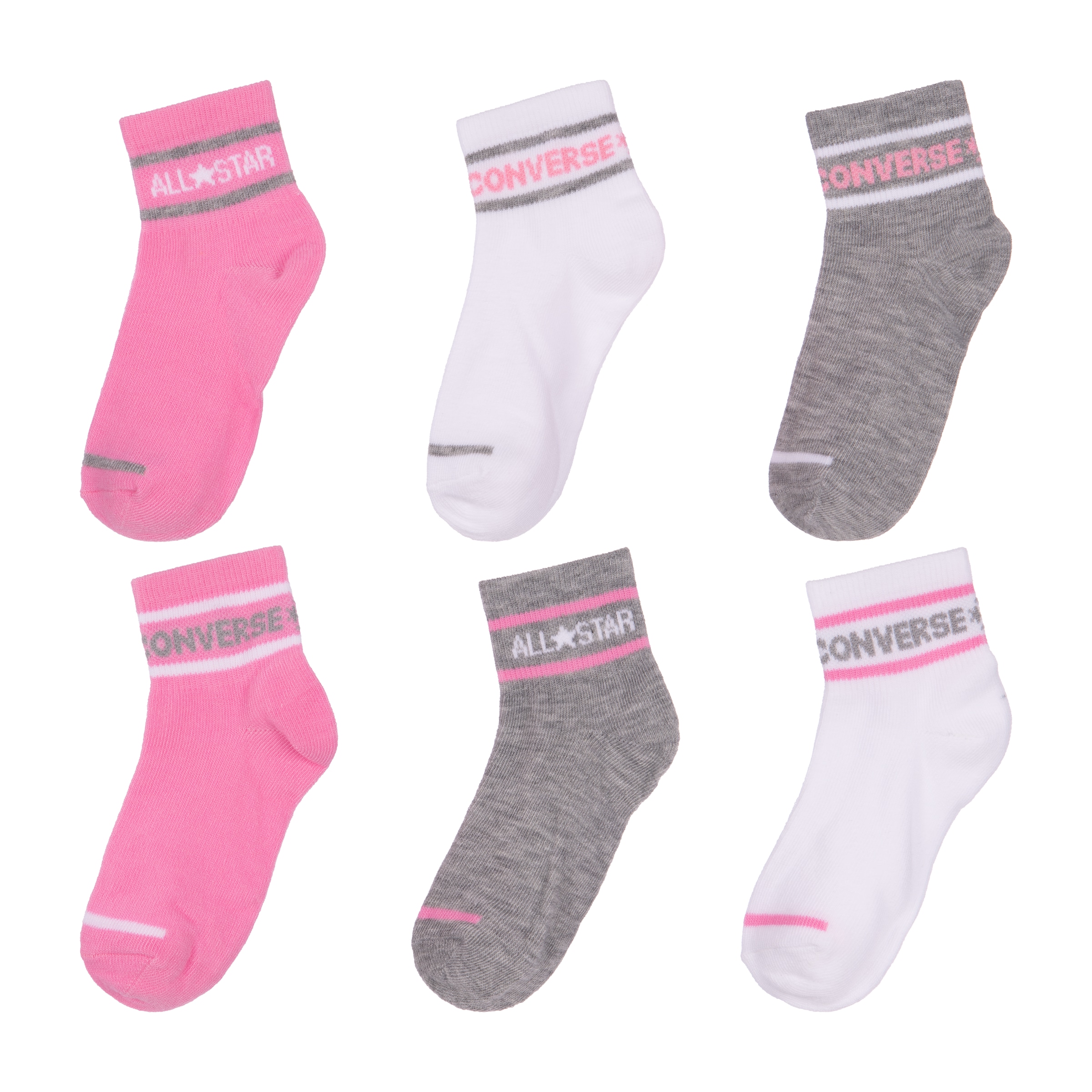 Converse Sportsocken »CHN BASIC WORDMARK QTR 6PK«, (6 Paar), für Kinder