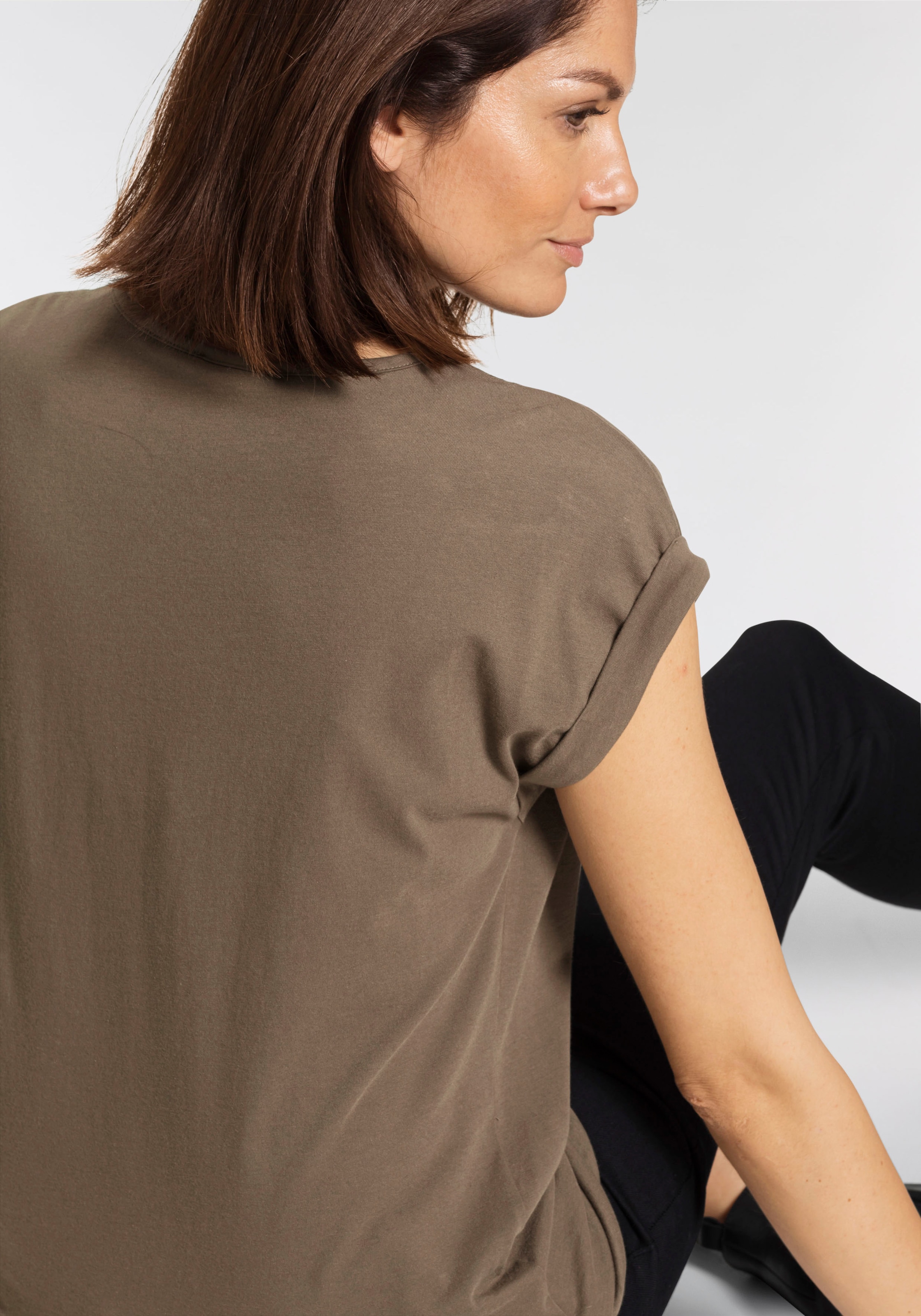 Boysen\'s T-Shirt, mit shoppen Ärmelaufschlag Schultern online Schweiz bei überschnittenen & Jelmoli-Versand kleinem