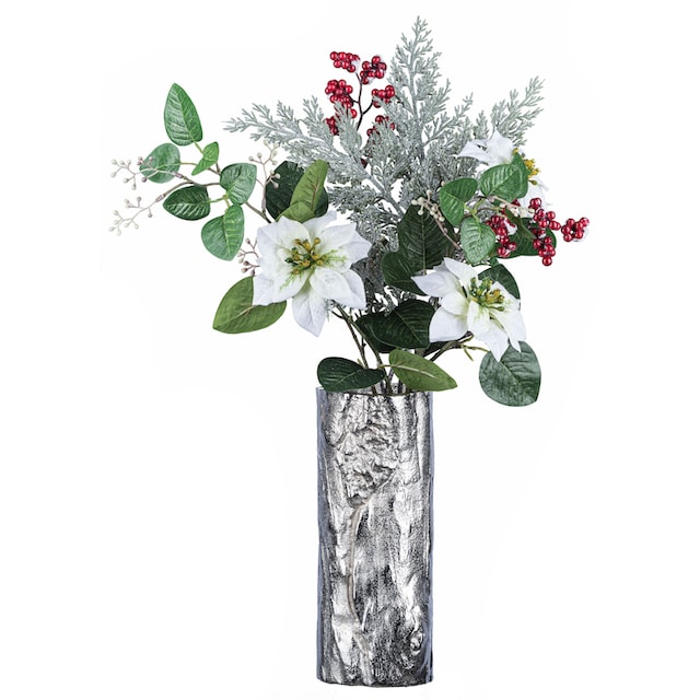 in Vase, Creativ Dekovase »Weihnachtsdeko«, online Optik (Set, Bouquet), 1 | mit Jelmoli-Versand shoppen St., 2 deco Poinsettien-Mix-Bouquet 1 beschneiter