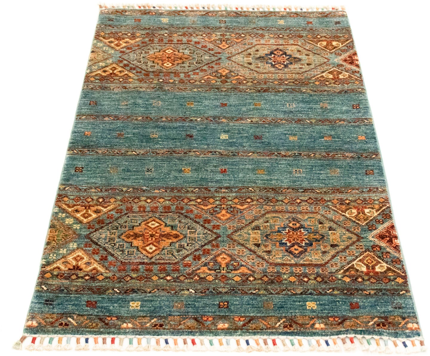 Wollteppich »Ziegler Modern Teppich handgeknüpft blau«, rechteckig, handgeknüpft
