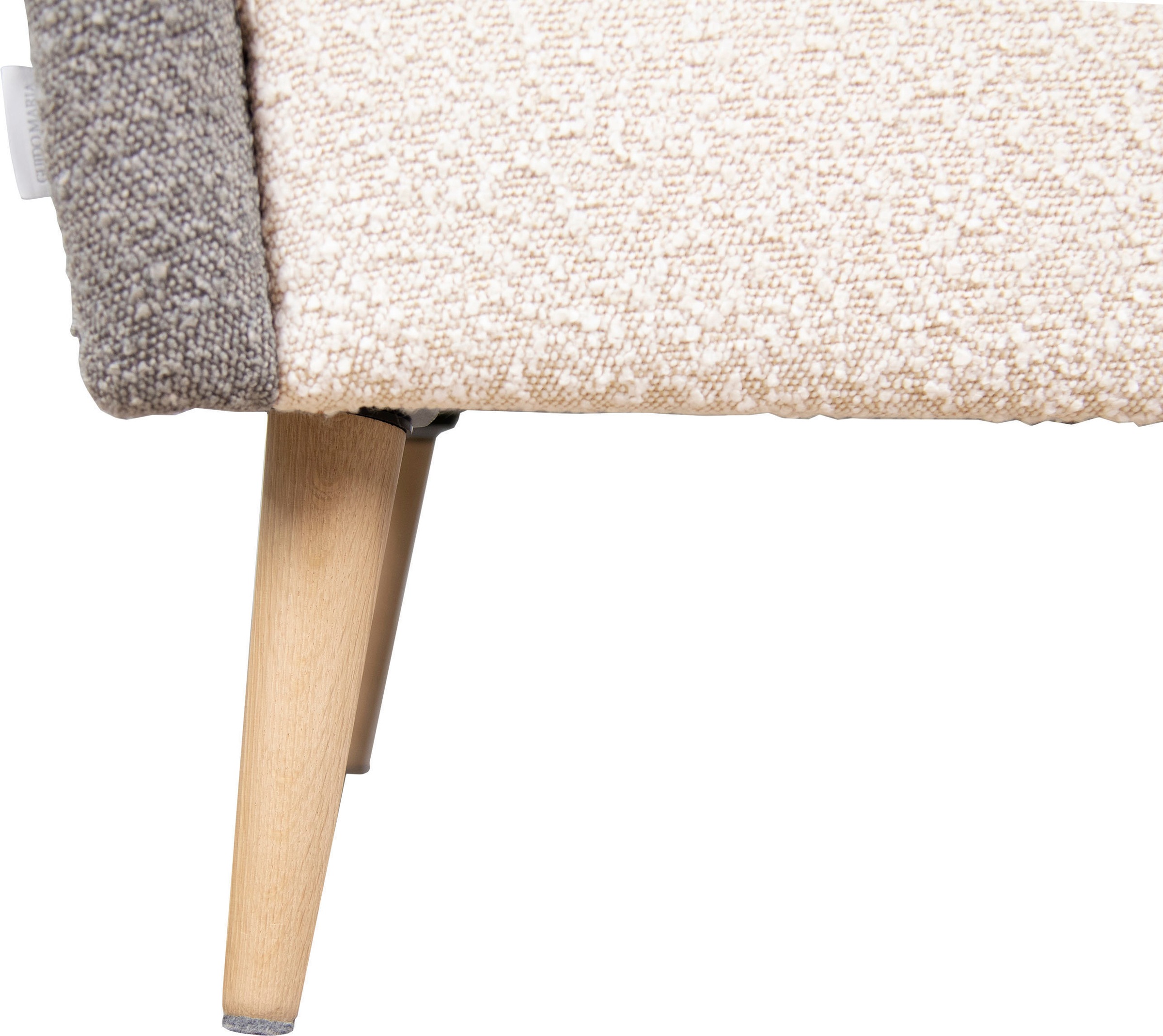 Guido Maria Kretschmer Home&Living Sessel »Salla Bezug Bouclé oder Struktur fein, Ohrensessel«, wahlweise mit oder ohne Hocker; grosser Sessel: Masse B/T/H: 78/94/118cm