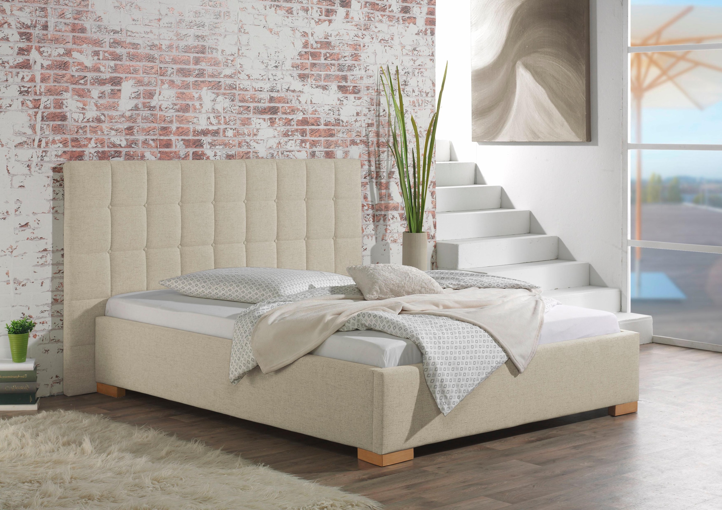 Maintal Polsterbett "Cueno" mit und ohne Matratze in 2 Ausführungen, Steppung mit Knopfheftung