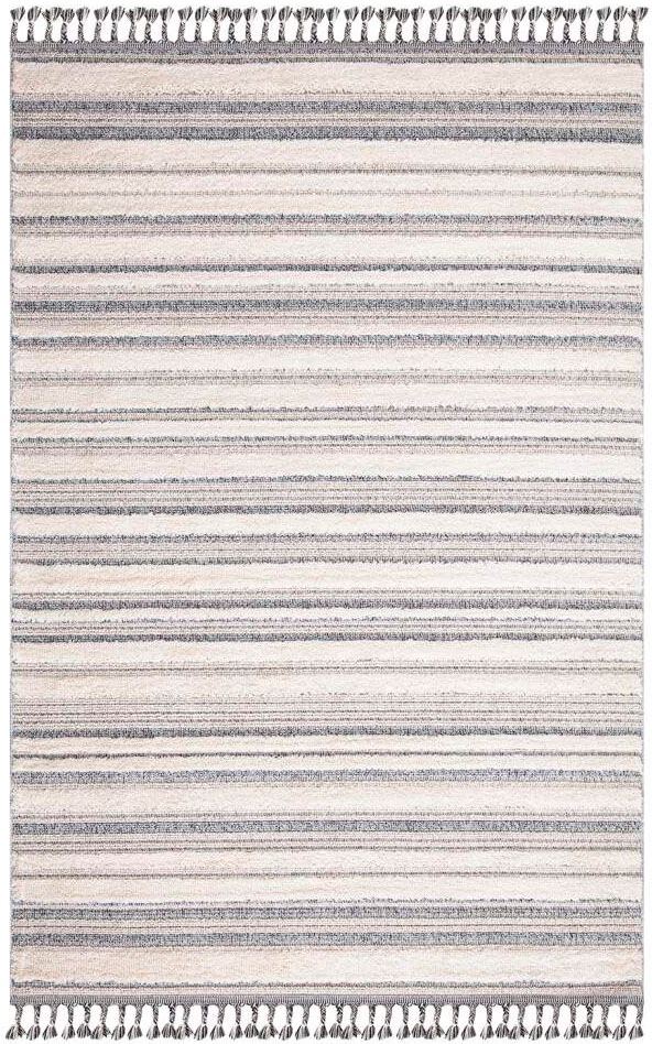 Carpet City Hochflor-Teppich »Valencia 807«, rechteckig, 20 mm Höhe, Läufer, Boho-Stil, 3D-Effekt, Streifen, Hoch-Tief-Struktur, Fransen