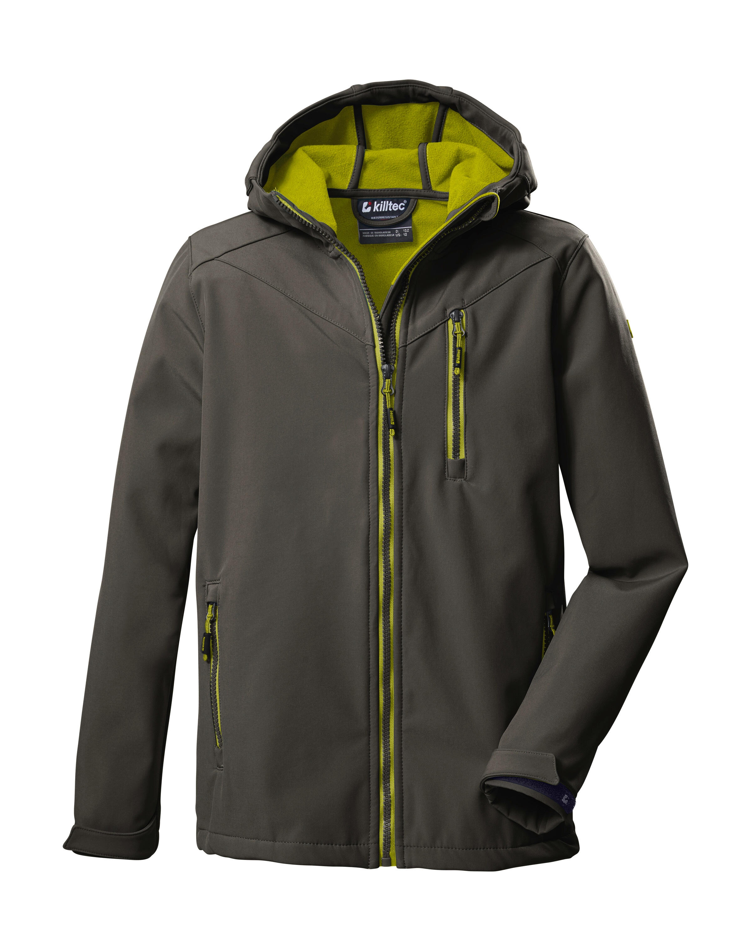 Killtec Softshelljacke »Boys Softshelljacke«, Wasserabweisende Softshelljacke mit Kapuze, Fleece und PFAs-frei