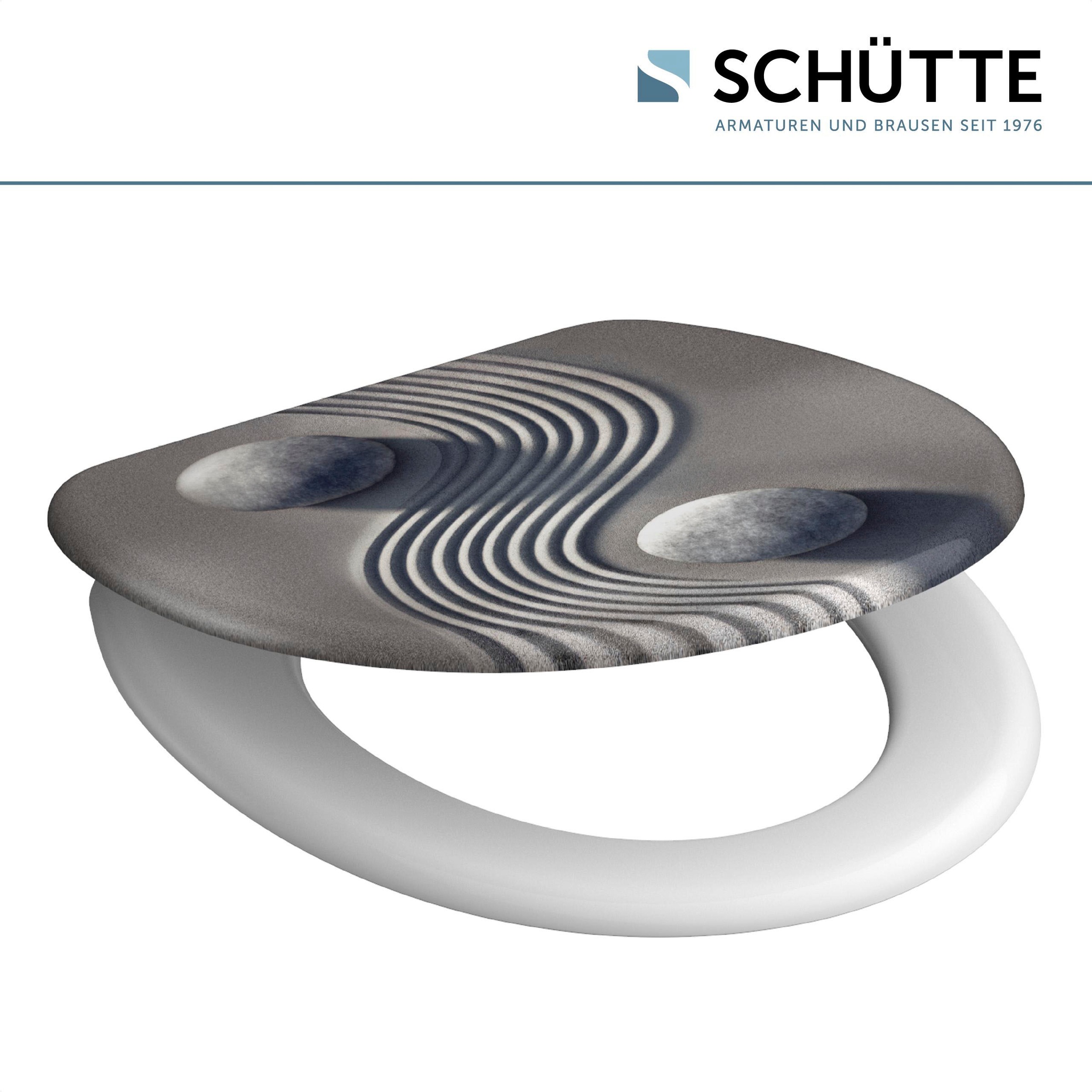 Schütte WC-Sitz 'Ying and Yang' mit Absenkautomatik grau Duroplast