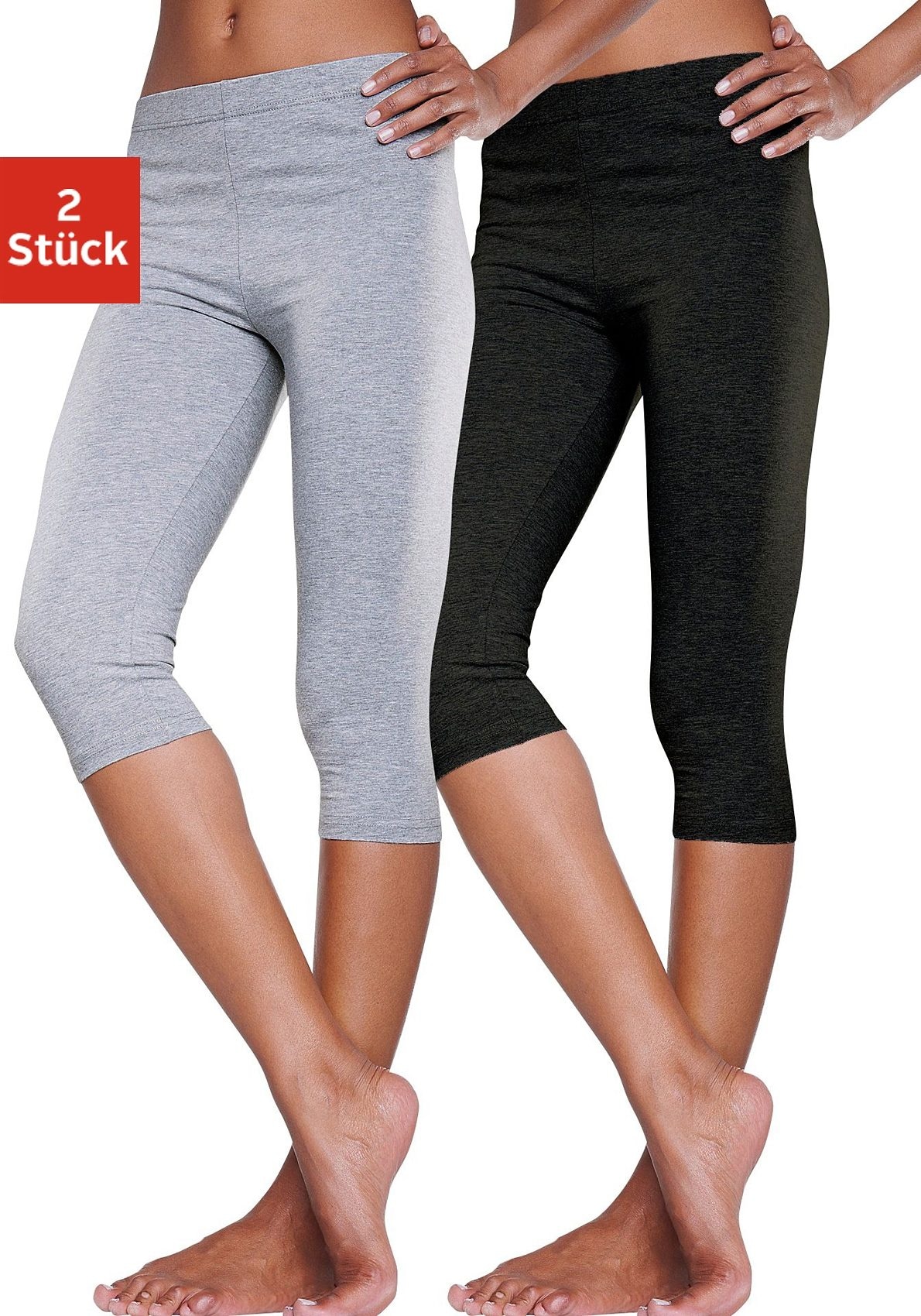 Vivance active Caprileggings, (2er-Pack), mit Gummibund, Loungewear