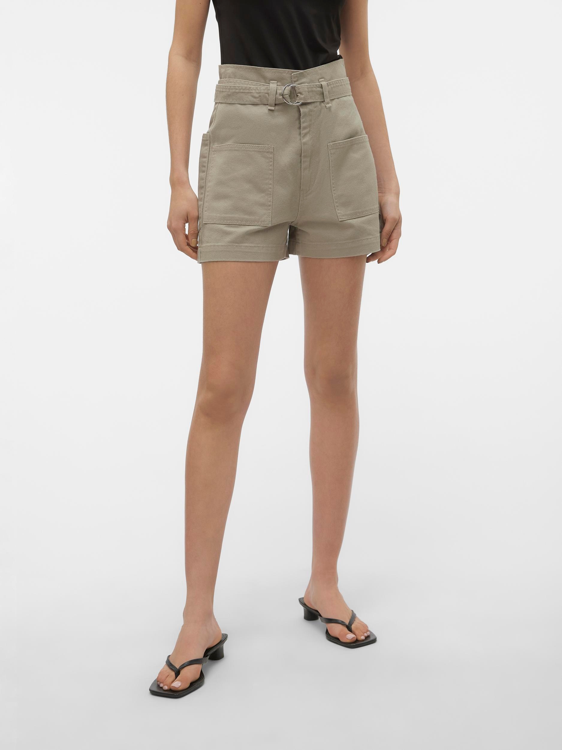 Vero Moda - Pantalones Cortos De Mezclilla Para Mujer, Con Cinturón Largo Y Talla XS En Azul Claro