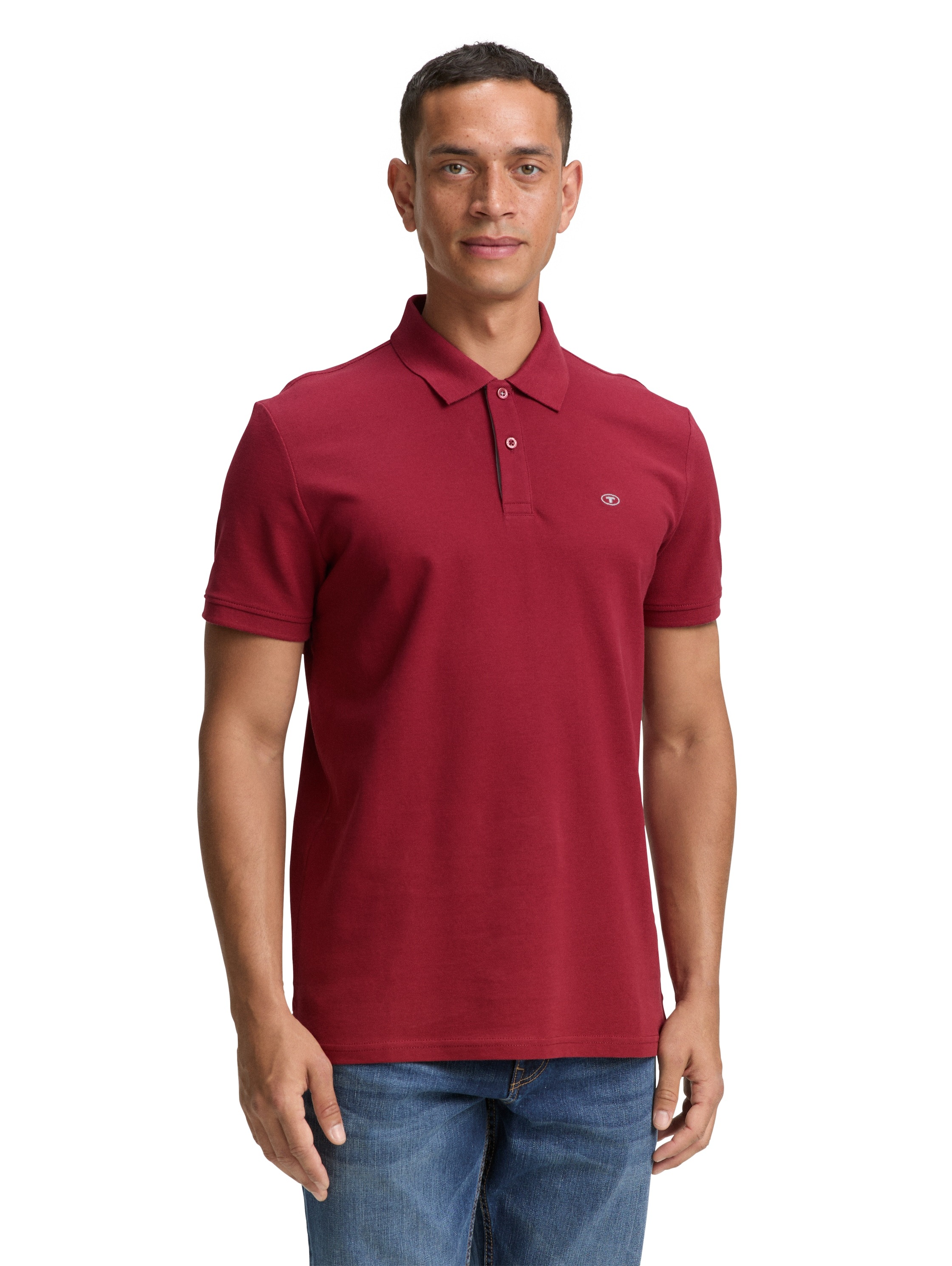 TOM TAILOR Poloshirt mit farblich hervorgehobener Knopfleiste