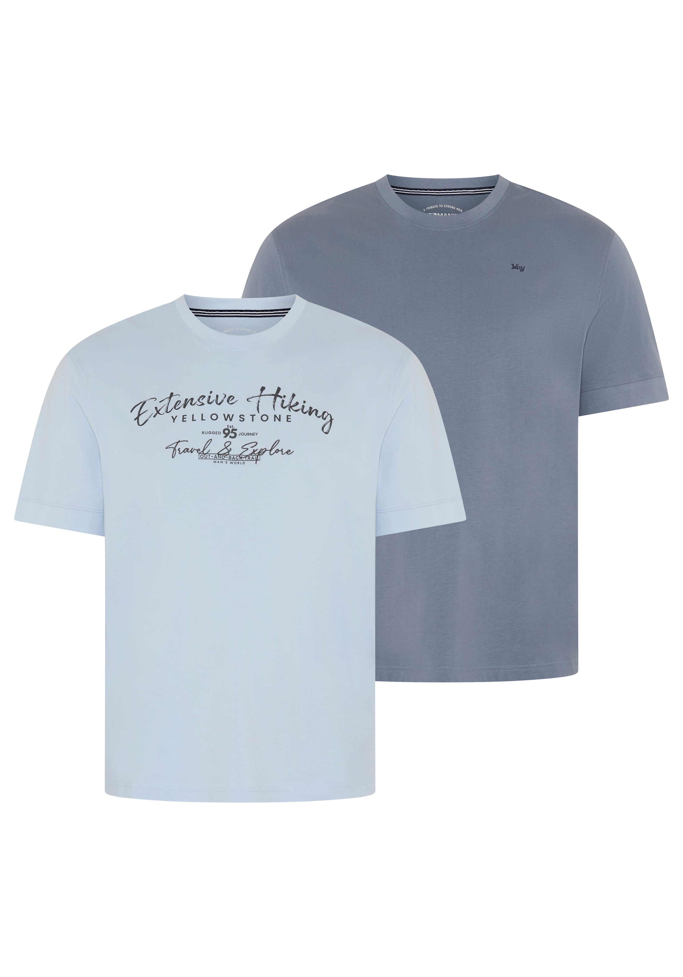 Mans World Plus Rundhalsshirt "auch in Grosse Grössen bis Gr. 7XL Ärmel-Fit" Regular Fit, Kurzarm, mit Rundhalsausschnitt, bedruckt