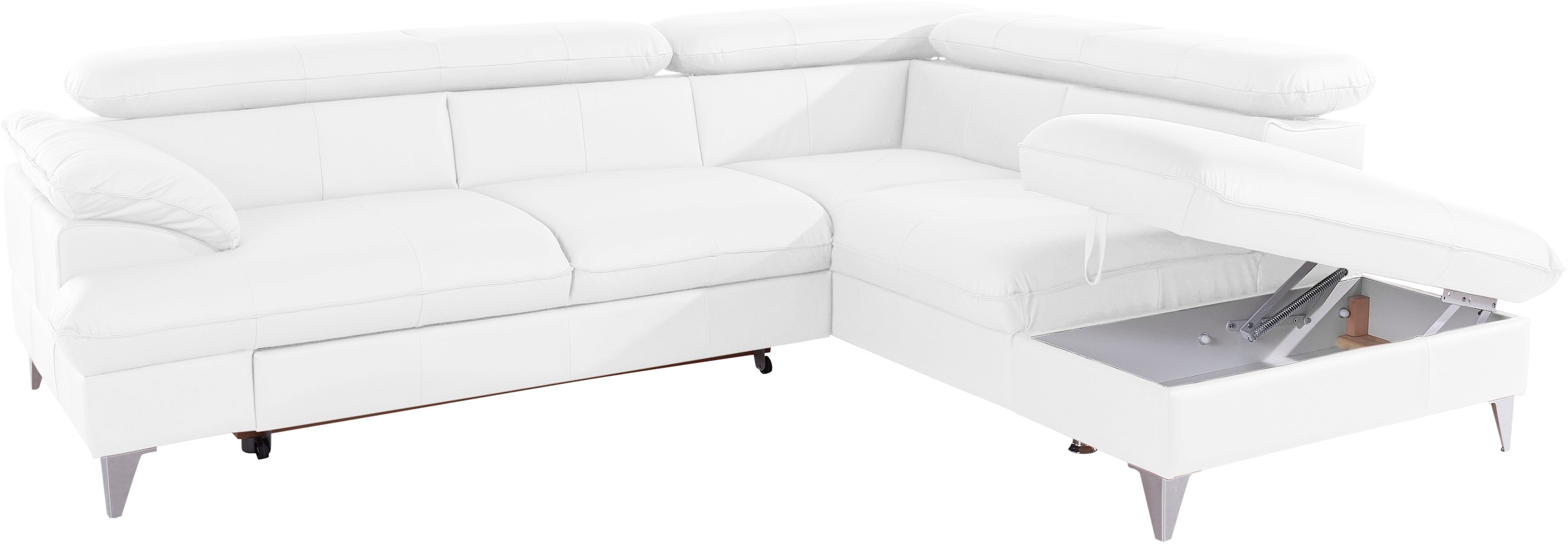 COTTA Ecksofa »Caluso L-Form«, mit Kopfteilverstellung, wahlweise mit Bettfunktion & Bettkasten