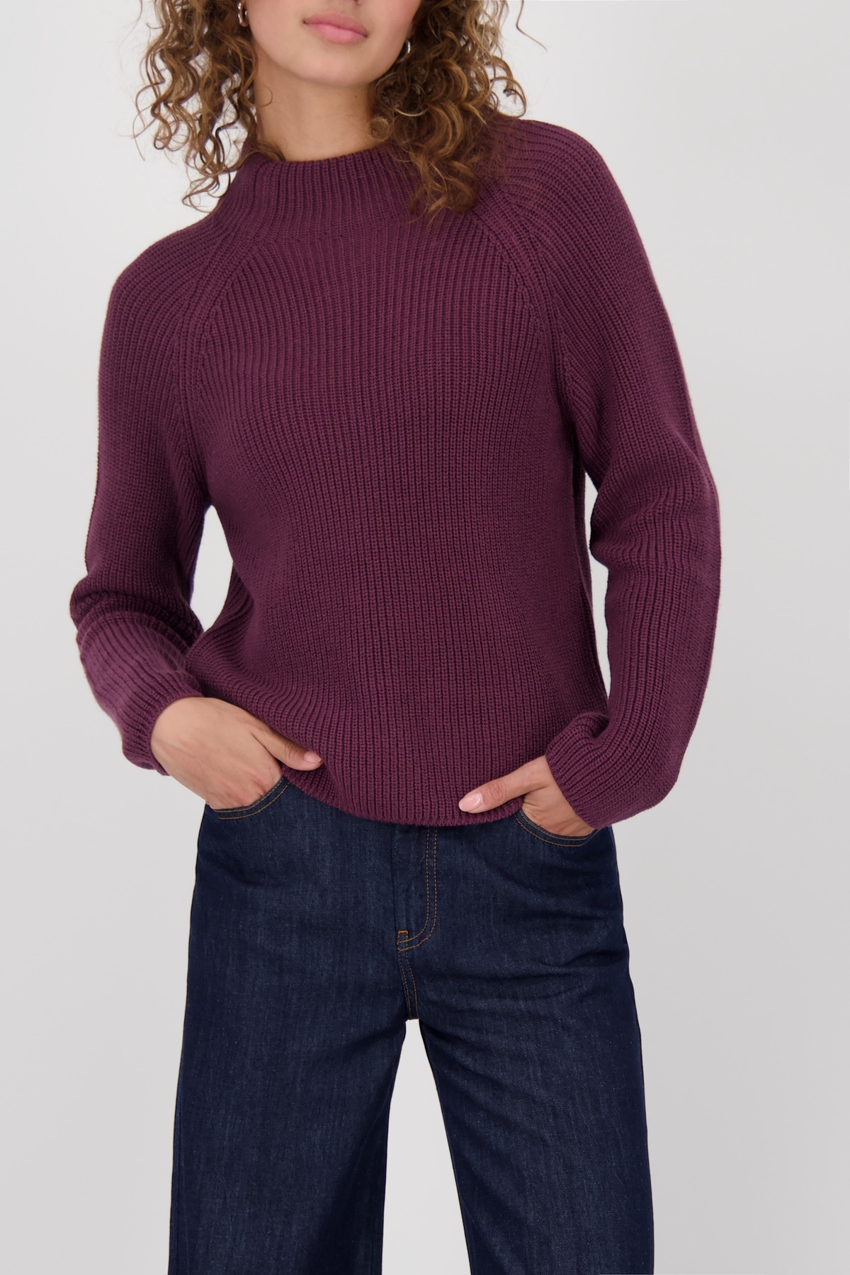 Monari Strickpullover »Pullover Basic Perlfang« Regular fit mit Rundhalsausschnitt