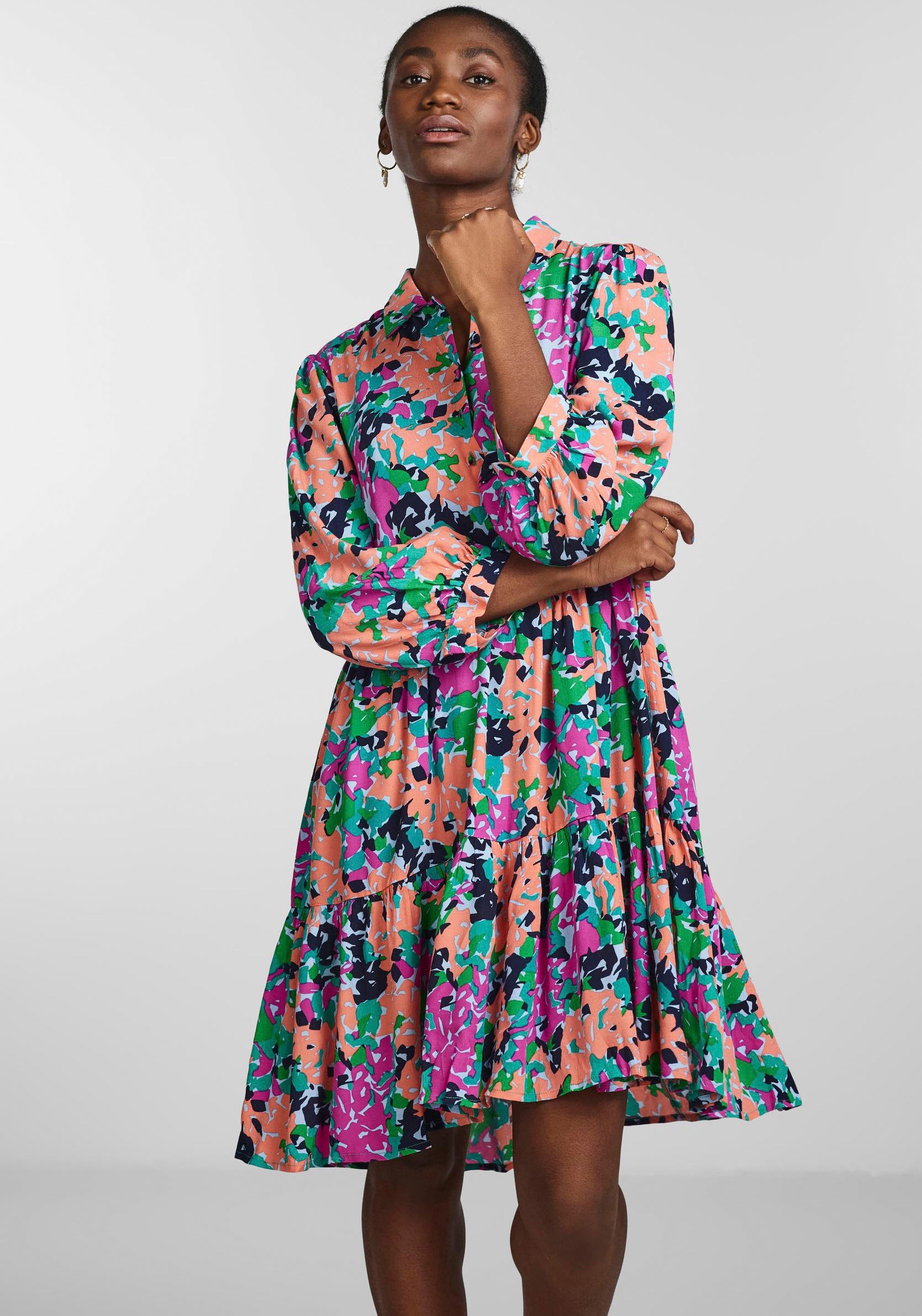 Saint Tropez Sommerkleid »EdaSZ Dress«, mit Volant und 3/4 Ärmel online  kaufen | Jelmoli-Versand | Sommerkleider