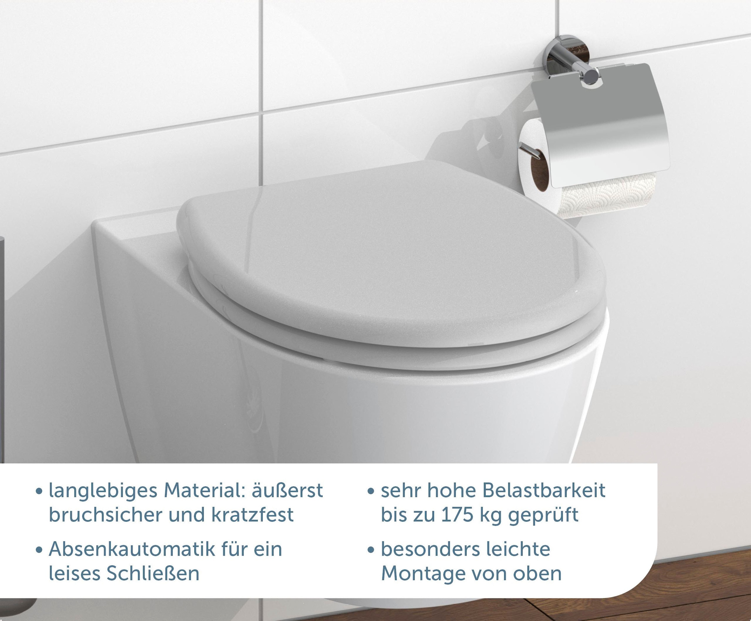 Schütte WC-Sitz, mit Absenkautomatik und Schnellverschlusstechnik