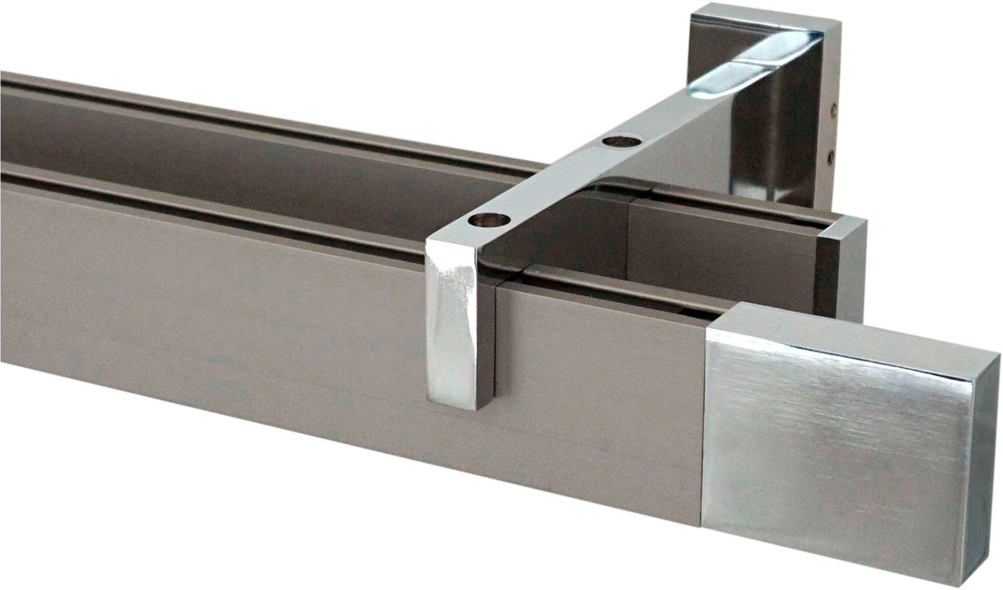 GARESA Gardinenstange »FLAT«, 2 läufig-läufig, Wunschmasslänge, Rechteckprofil, Wandmontage, perfekter Lauf, modern, verlängerbar