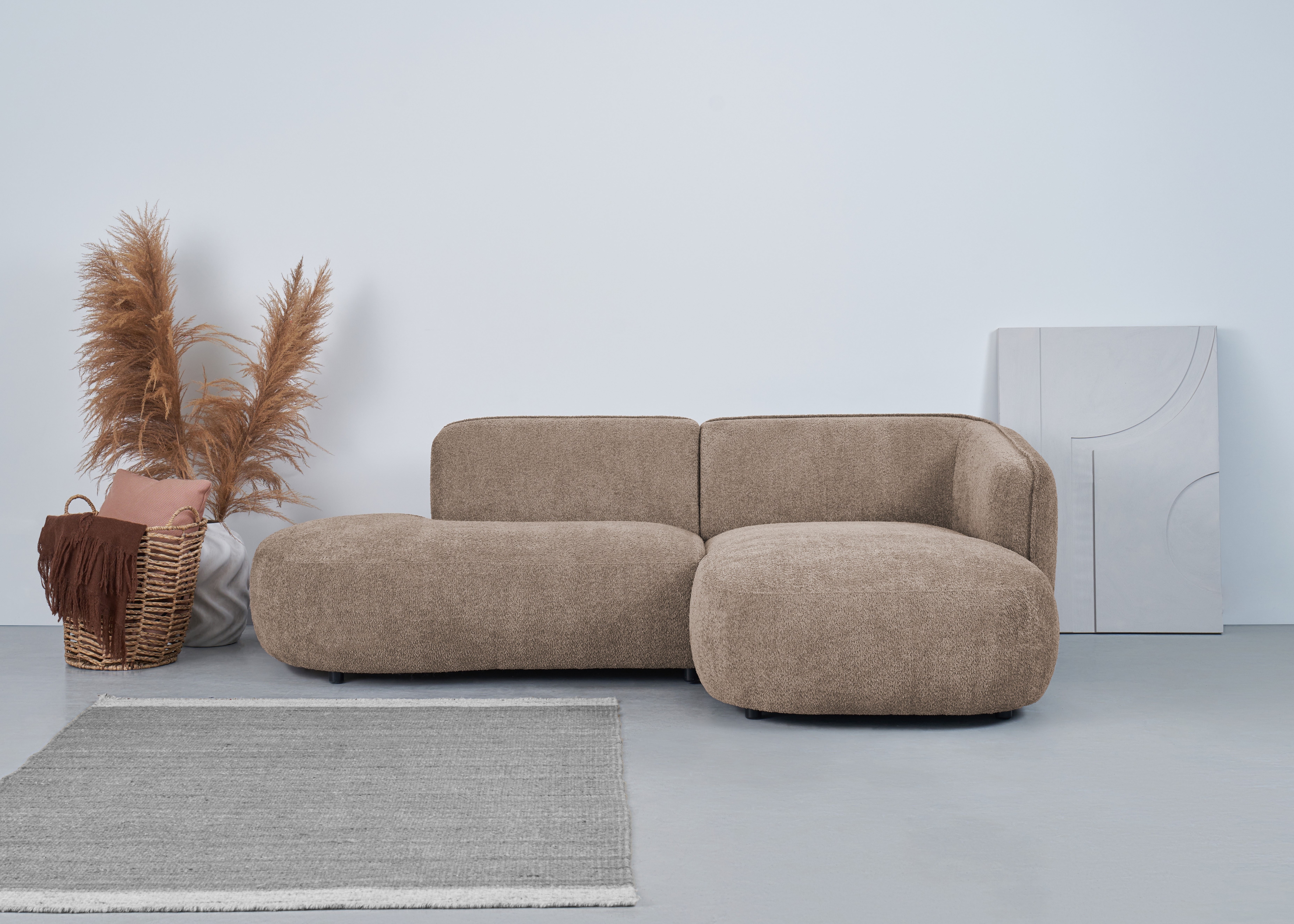 GOODproduct Ecksofa "OSTRUP Rundsofa, L-Form, Naturtöne, Boucle oder Chenille" Breite 278 cm, organische Form mit sanften Rundungen