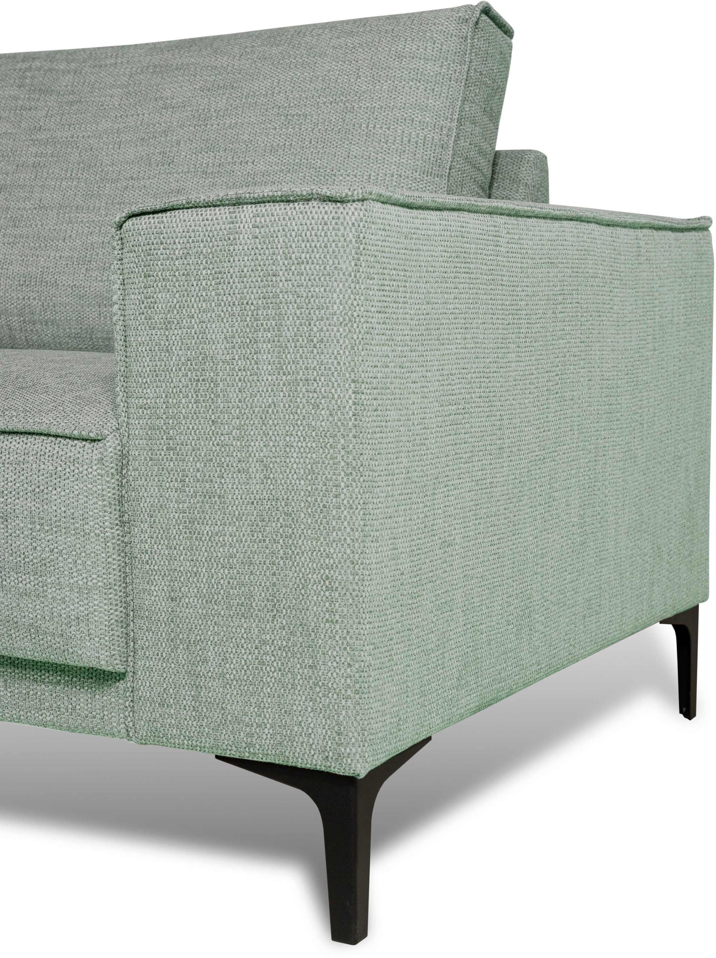 Places of Style 3-Sitzer »3er Sofa Oland, Struktur, Flachgewebe, Luxus-Microfaser, Boucle«, 224 cm, Wellenunterfederung, Skandi-Design, Metallfüsse