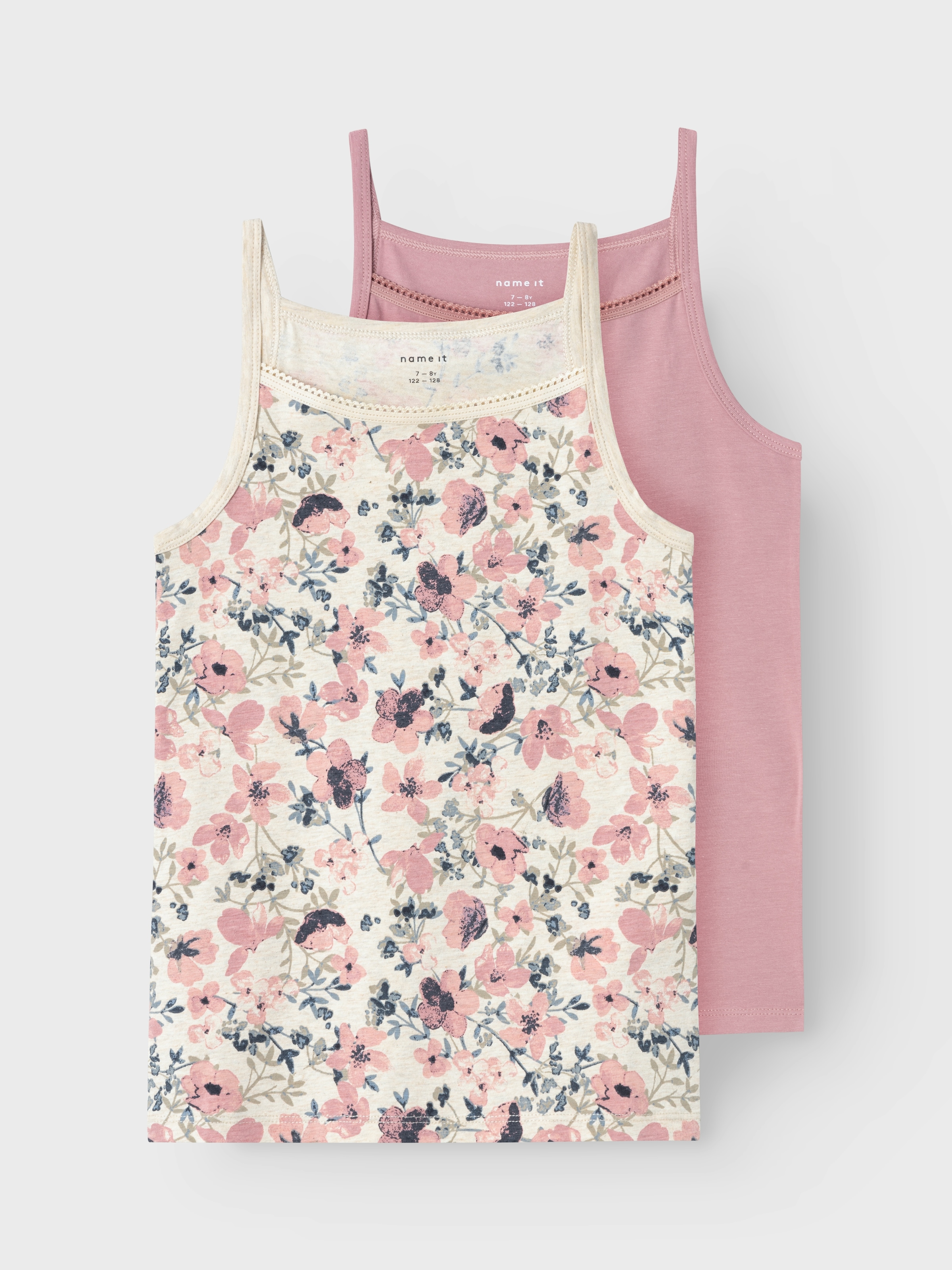Name It Unterhemd »NKFSTRAP für Mädchen mit floralem Print im 2er-Pack« Packung, 2 Stk. bedruckt, casual, regular fit, Baumwollmischung, Rundhals