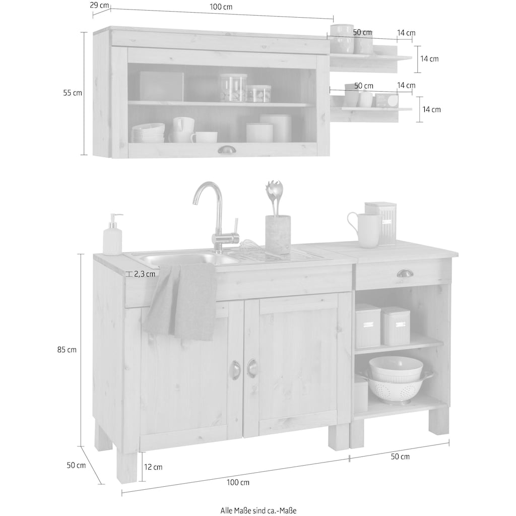 Home affaire Küchenzeile »Oslo«, Breite 150 cm, ohne E-Geräte