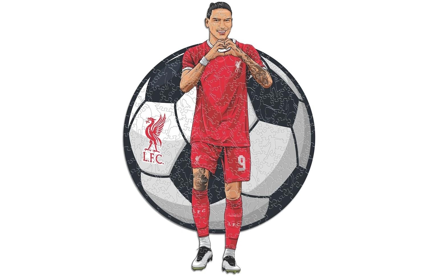 Puzzle »Iconic Liverpool FC – Darwin Nuñez«, Holzart: Birke (Herkunftsland: China)