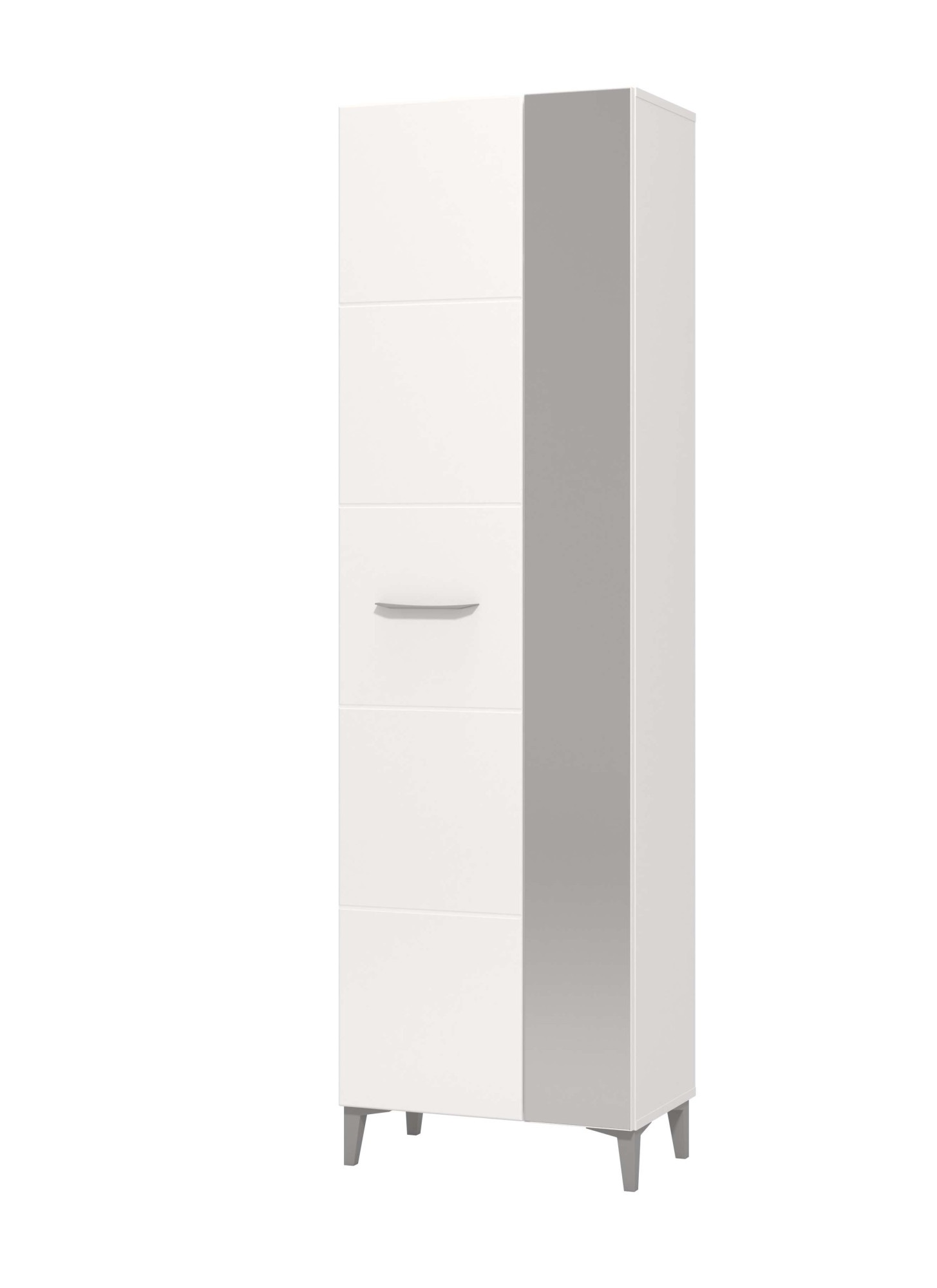 Home affaire Garderobenschrank "Como, Kleiderschrank, Stauraumschrank, Flurschrank, Höhe 195 cm" in Opaque Weiß mit MDF-beschichtet Fronten, mit Spiegel