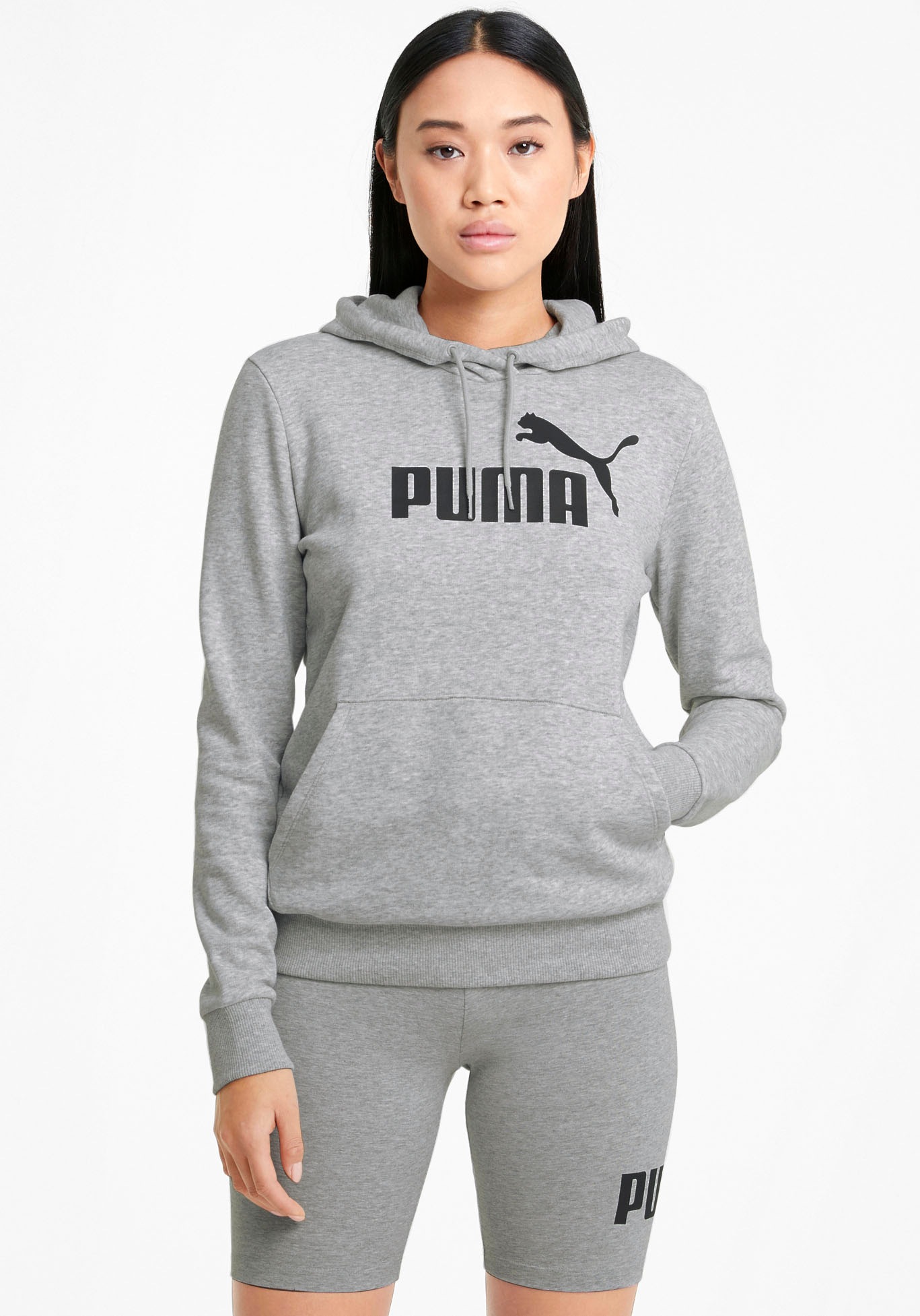 PUMA Kapuzensweatshirt »ESS LOGO HOODIE TR«, mit verstellbarer Kapuze, mit Kängurutasche, Regular Fit