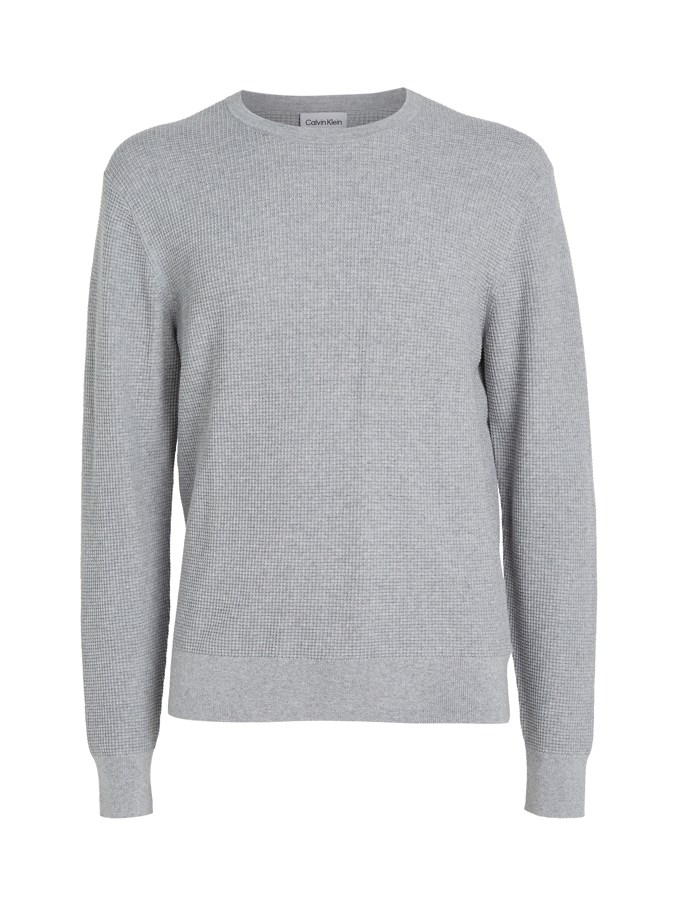 Calvin Klein Rundhalspullover »WAFFLE STRUCTURE SWEATER«, mit Markenlabel