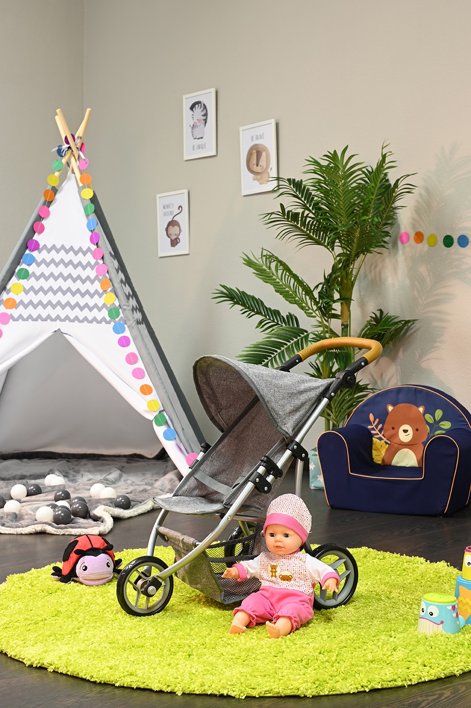 Knorrtoys® Puppenbuggy »Lio - Stone Brown«