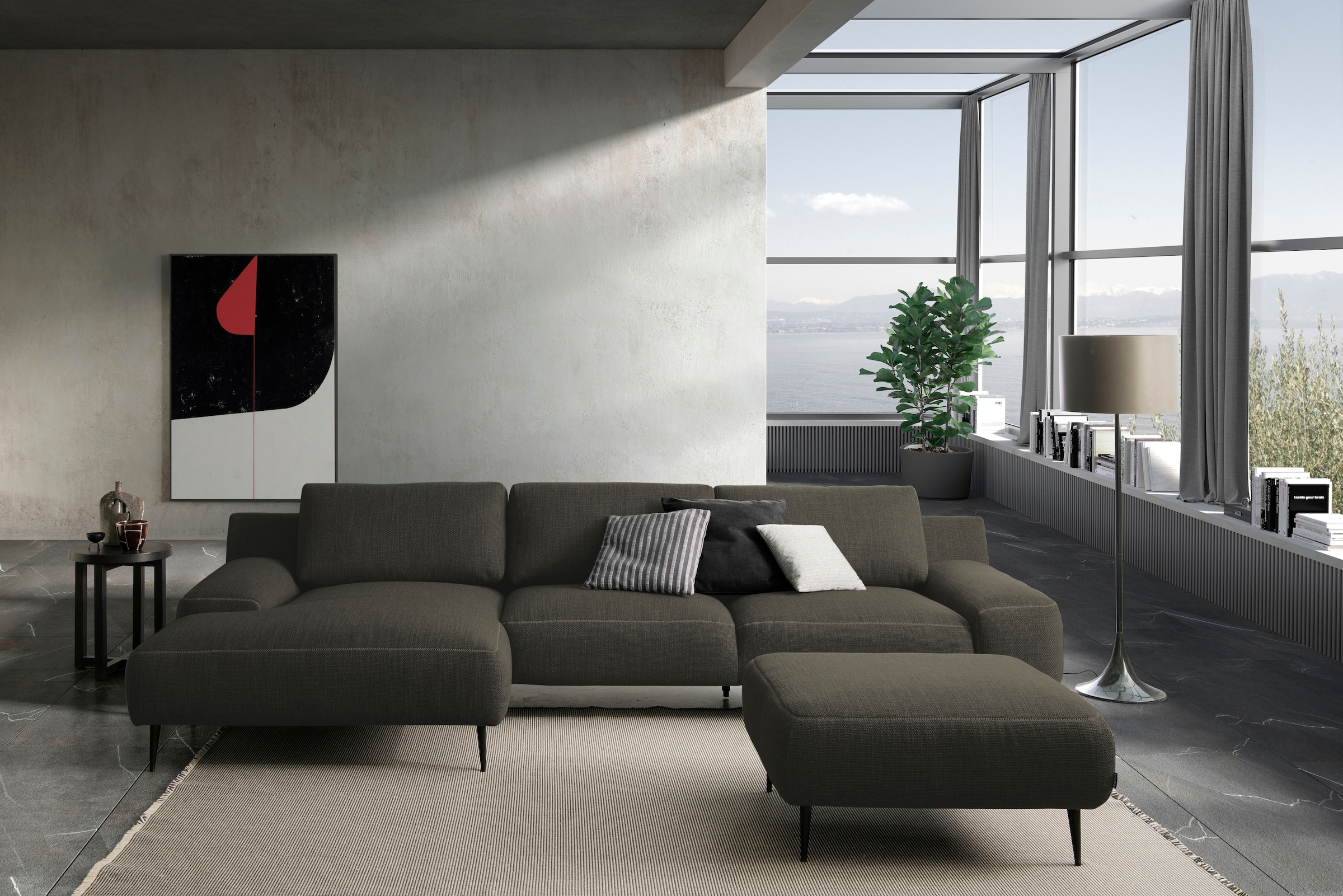 designwerk Hocker »Forma, zeitloser Desighocker mit aktuellem Fuss«, in hochwertiger Verarbeitung & tollem Sitzkomfort