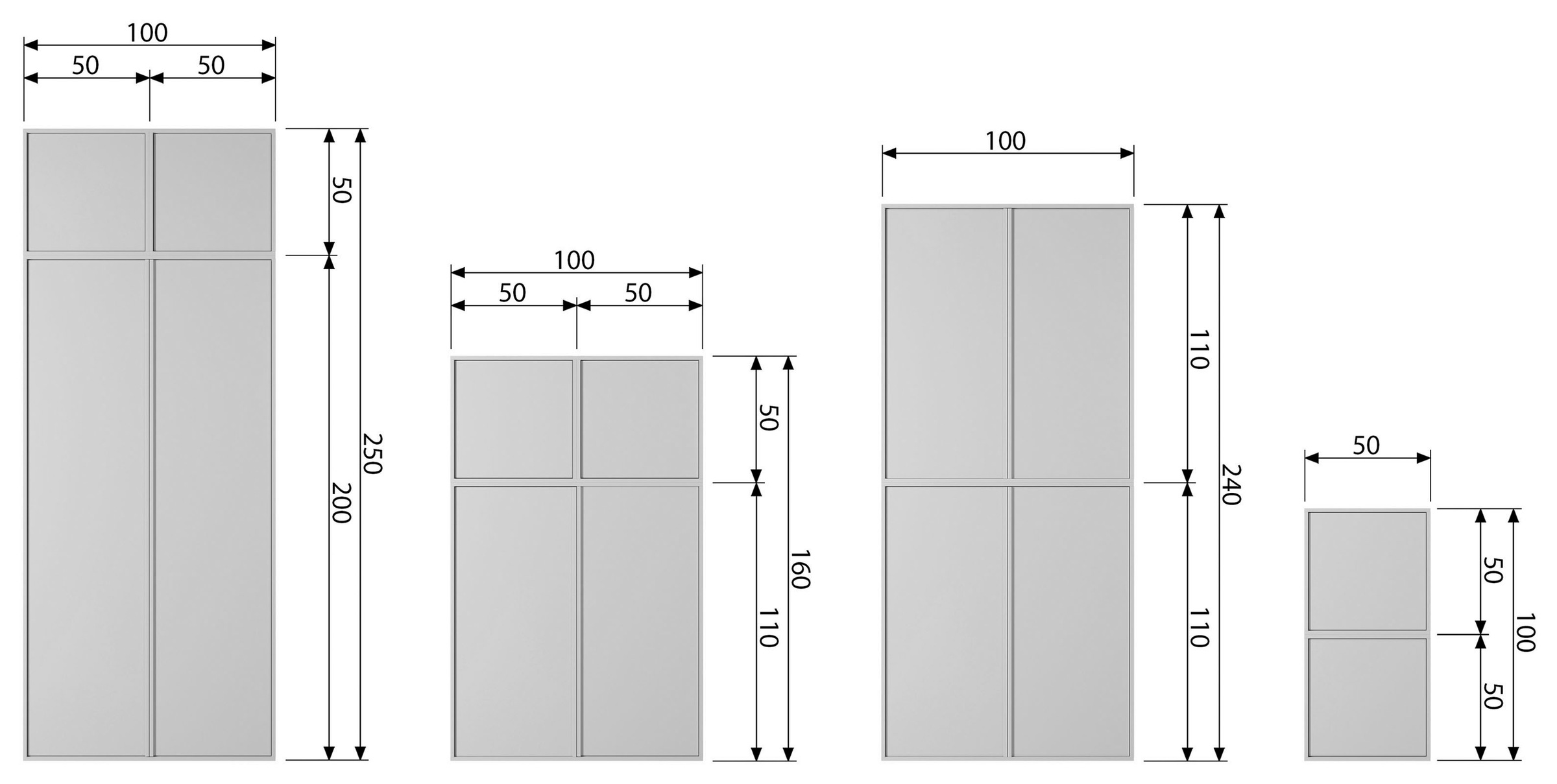WOOOD Highboard »Daily Hochkommode«, Kommode mit Push-to-Open Funktion, Höhe 110 cm, Breite 50 cm