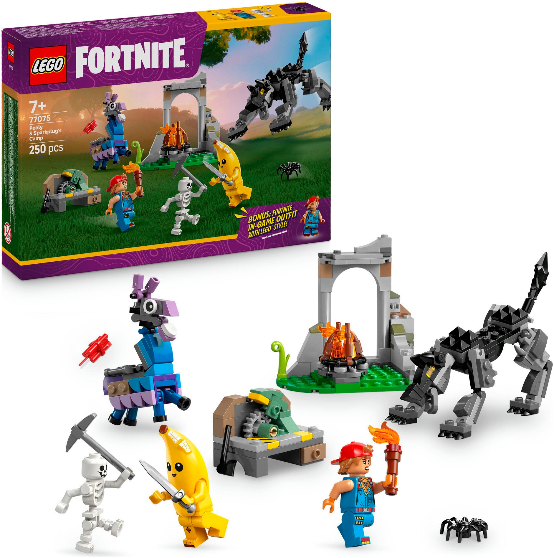 LEGO Konstruktionsspielsteine "Das Lager von Schali und der Zündkerzenkünstlerin (77075)" LEGO Fortnite; Made in Europe