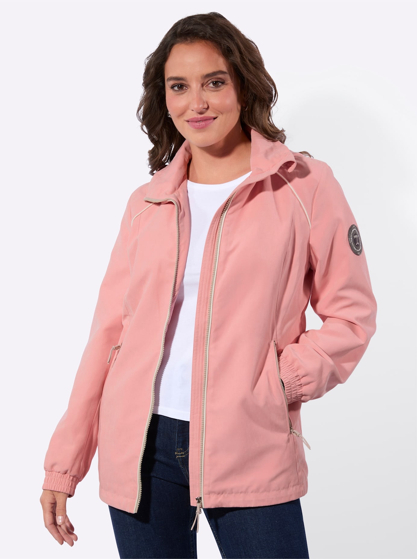 Casual Looks Langjacke mit Kapuze