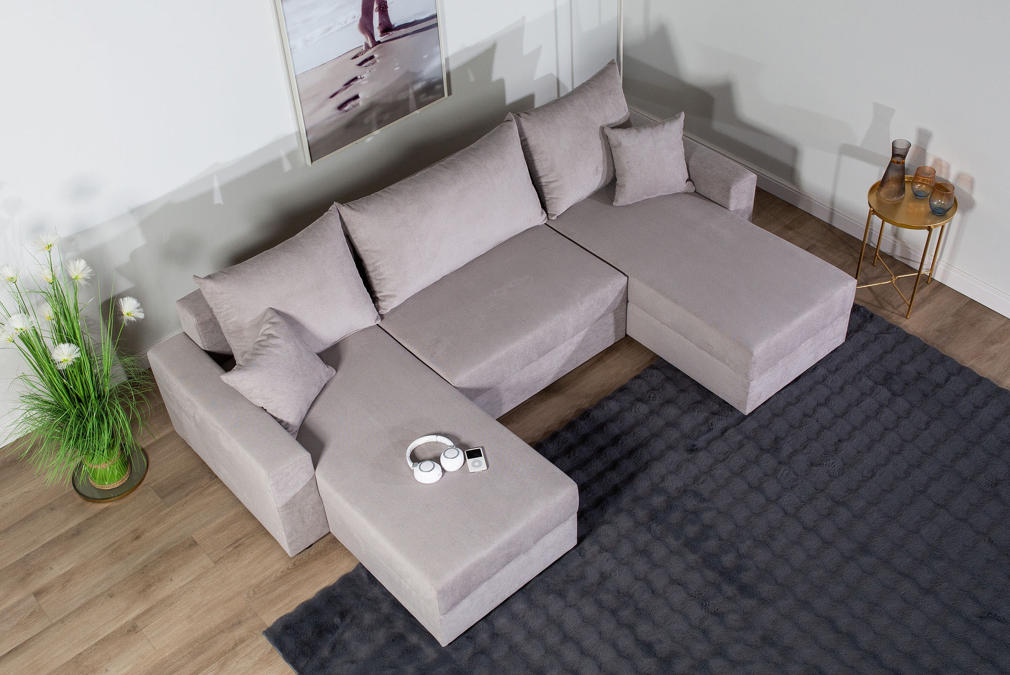 COLLECTION AB Wohnlandschaft »Pico U-Form«, Wohnlandschaft,2 X Ottomane,Polyätherschaum Polsterung