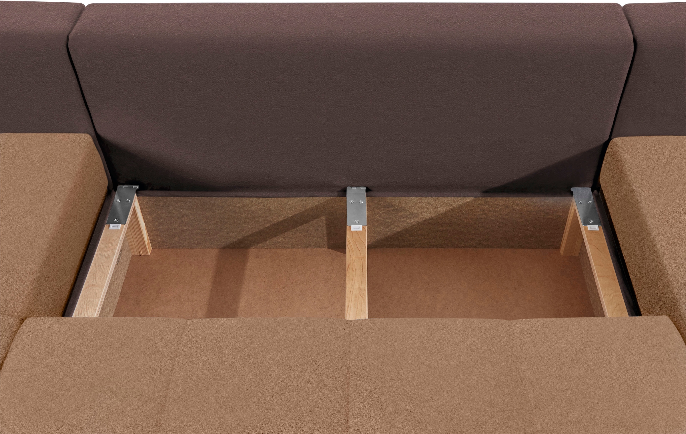 COLLECTION AB Wohnlandschaft »XXL-Josy U-Form, Breite 333 cm, mit 2 Recamieren 77 & 97 cm«, inkl. Bettfunktion, Bettkasten, mit 5 gleich grossen Rückenkissen