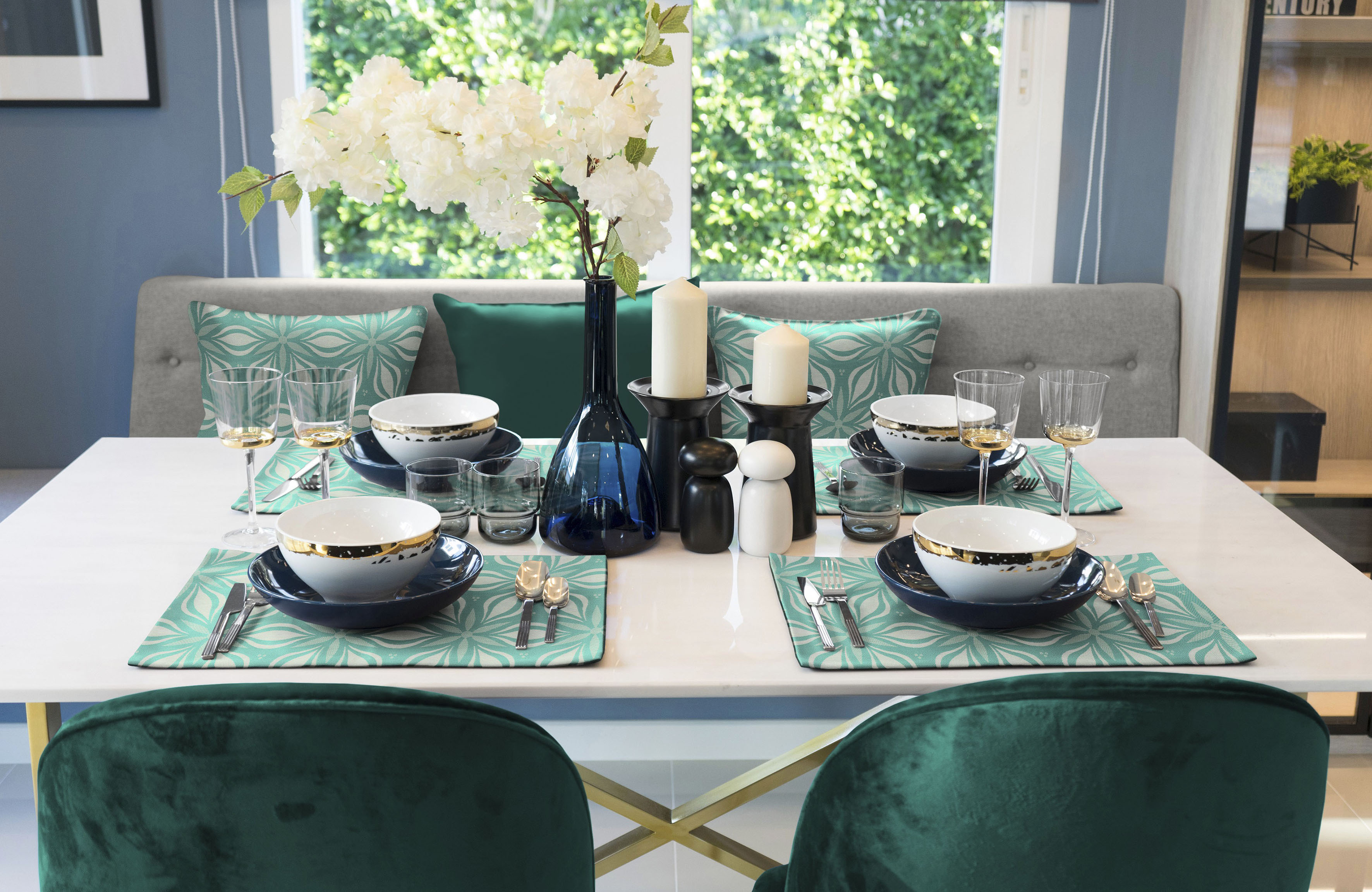 Adam Platzset "Retro Floret" GOTS organic,zertifiziert durch CERES 0242